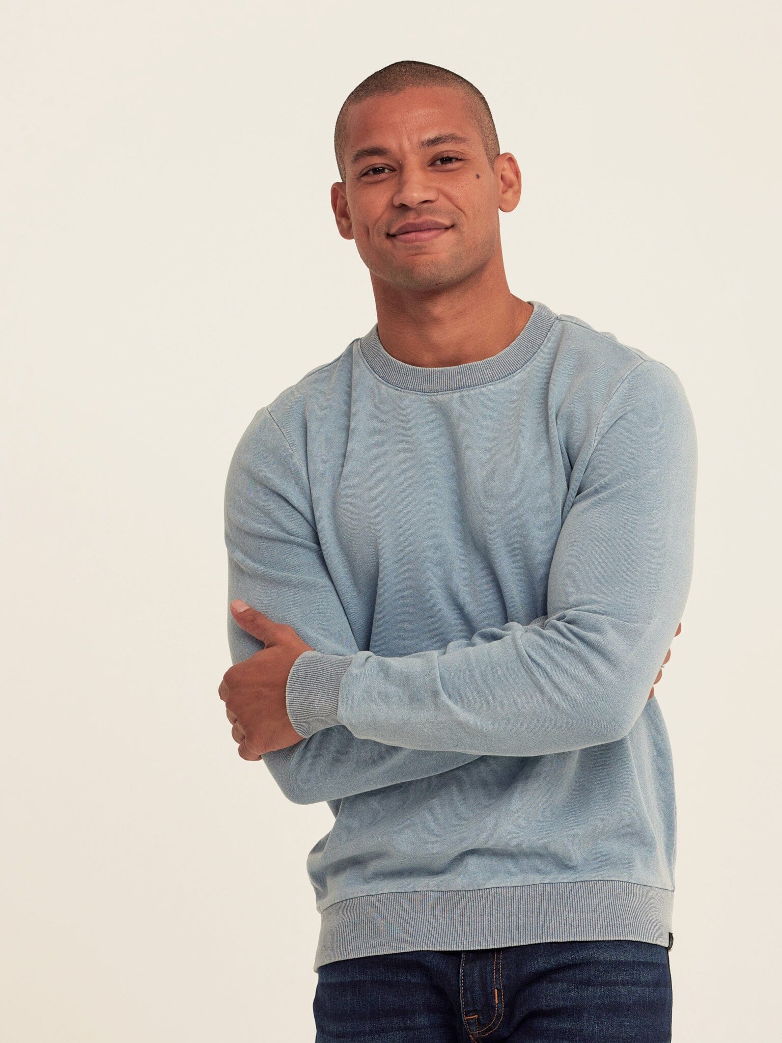 Corey Denim Terry Crew Sweatshirt