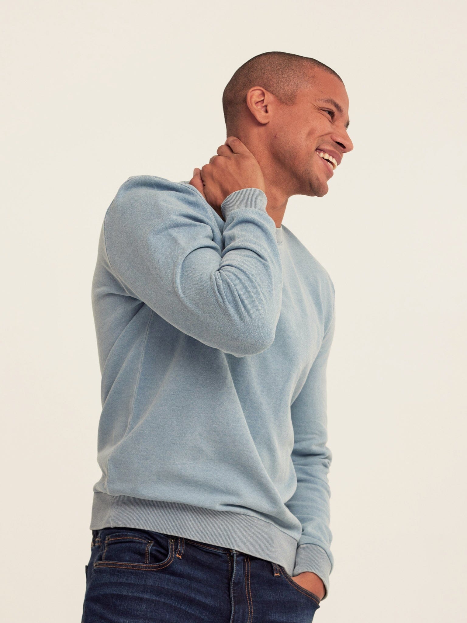 Corey Denim Terry Crew Sweatshirt