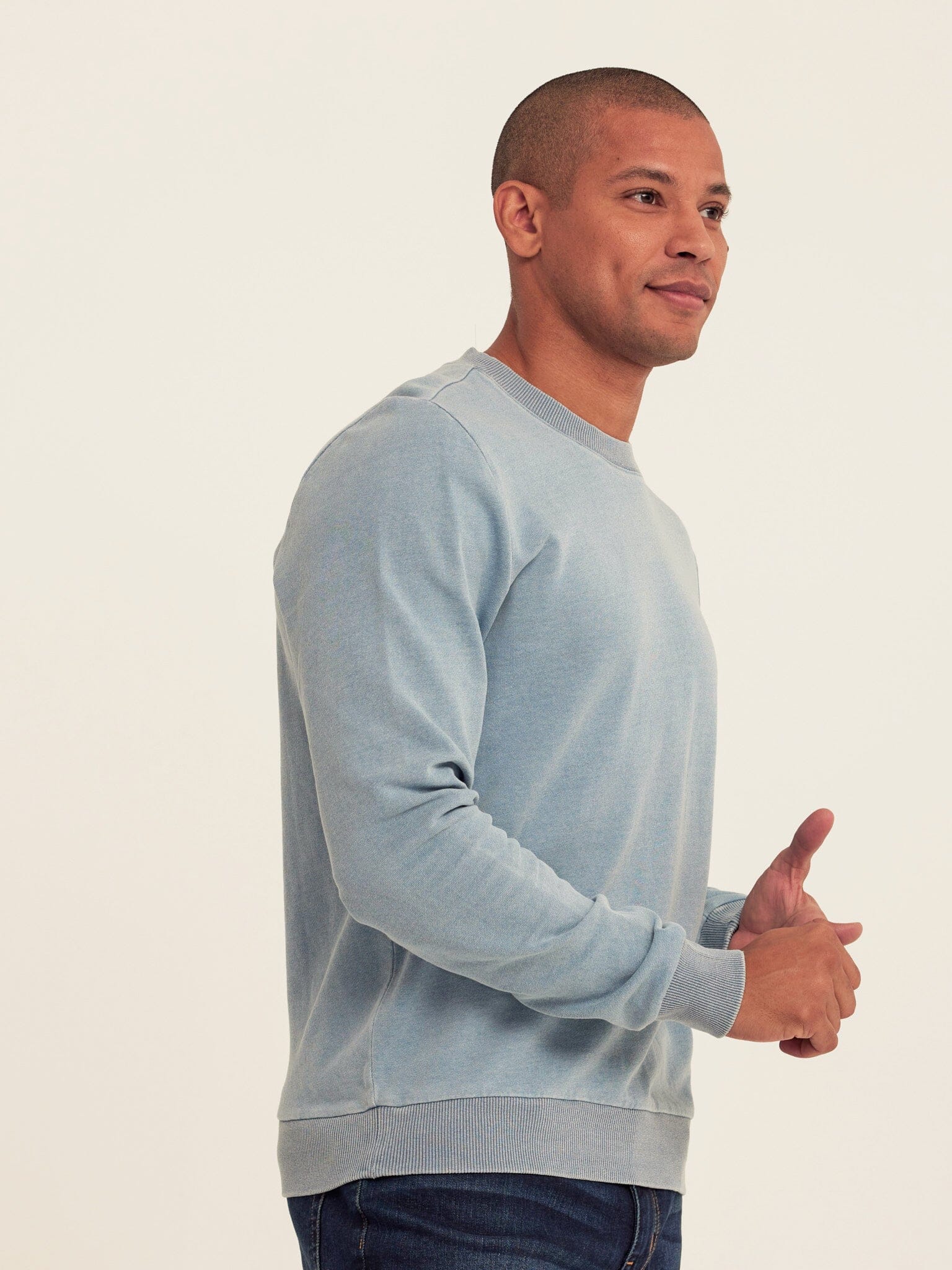 Corey Denim Terry Crew Sweatshirt