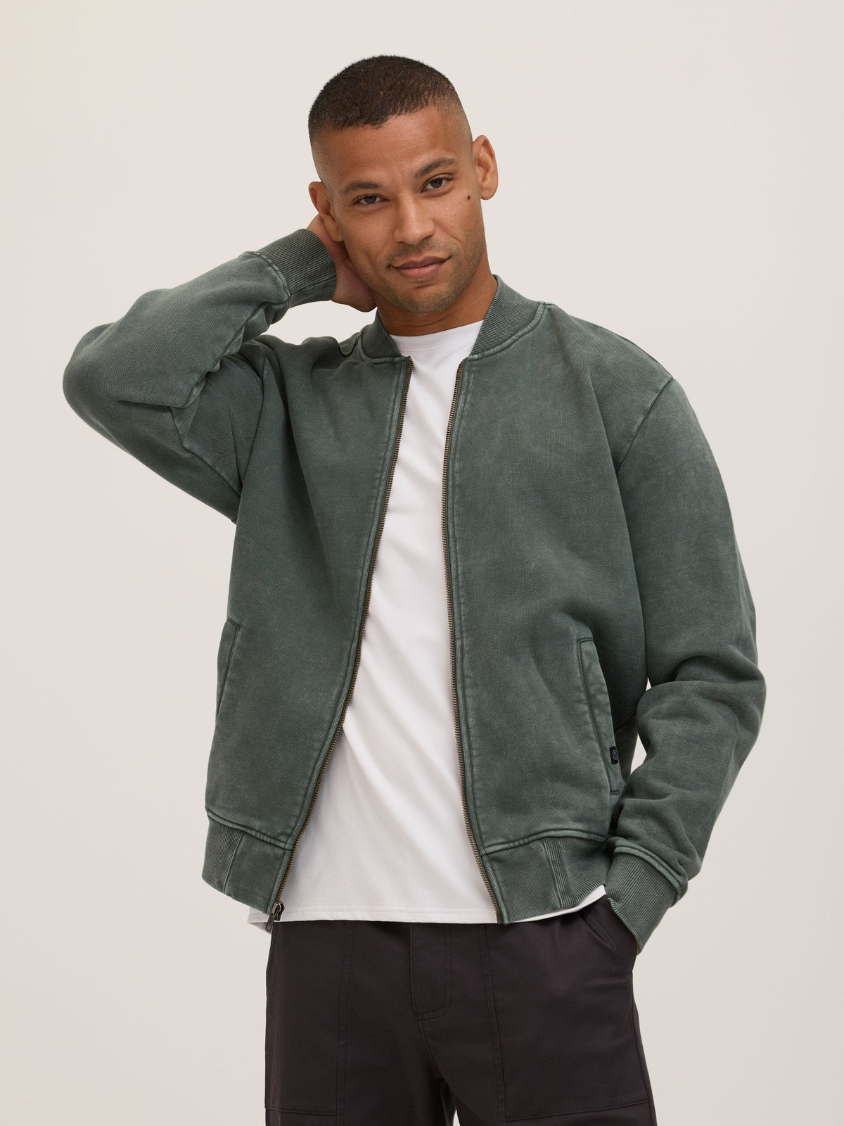 Walter Mineral Wash Heavy Terry Bomber Jacket