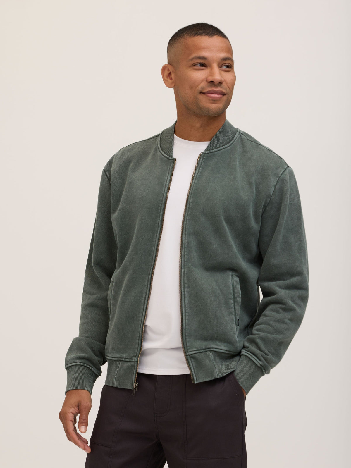 Walter Mineral Wash Heavy Terry Bomber Jacket