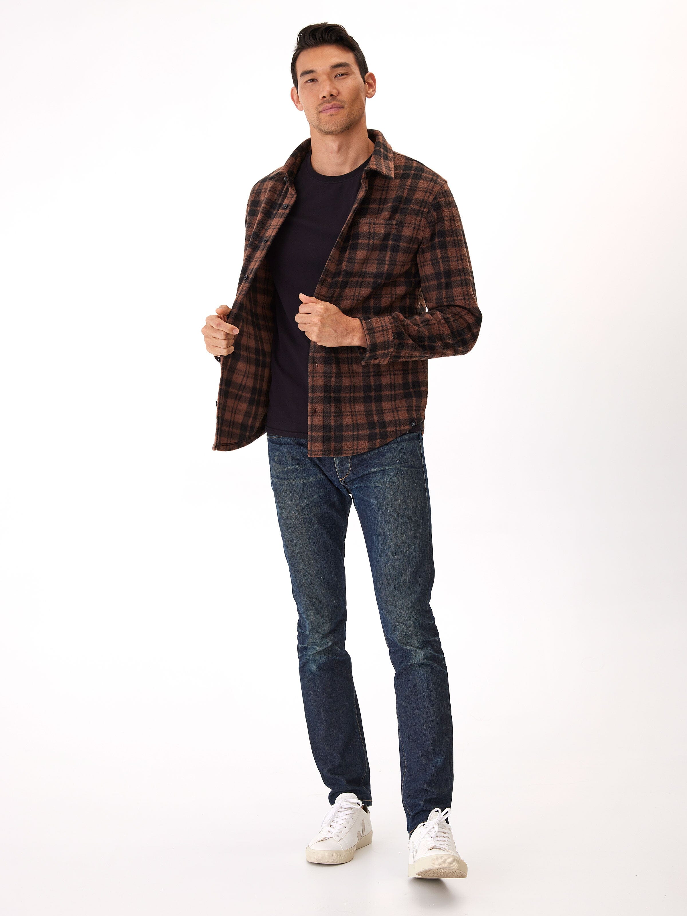 Printed Fleece Button Up Shirt Sustainable Winter Layer