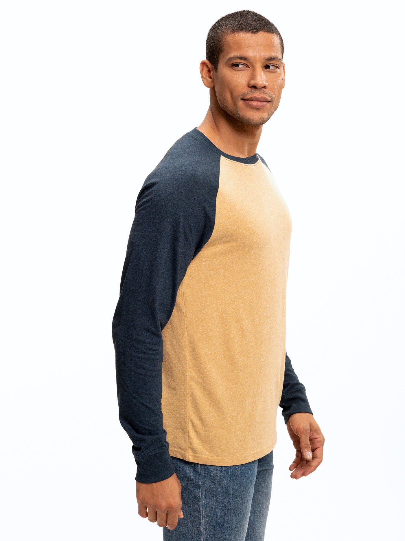 Triblend Long Sleeve Raglan Tee Lightweight Knit