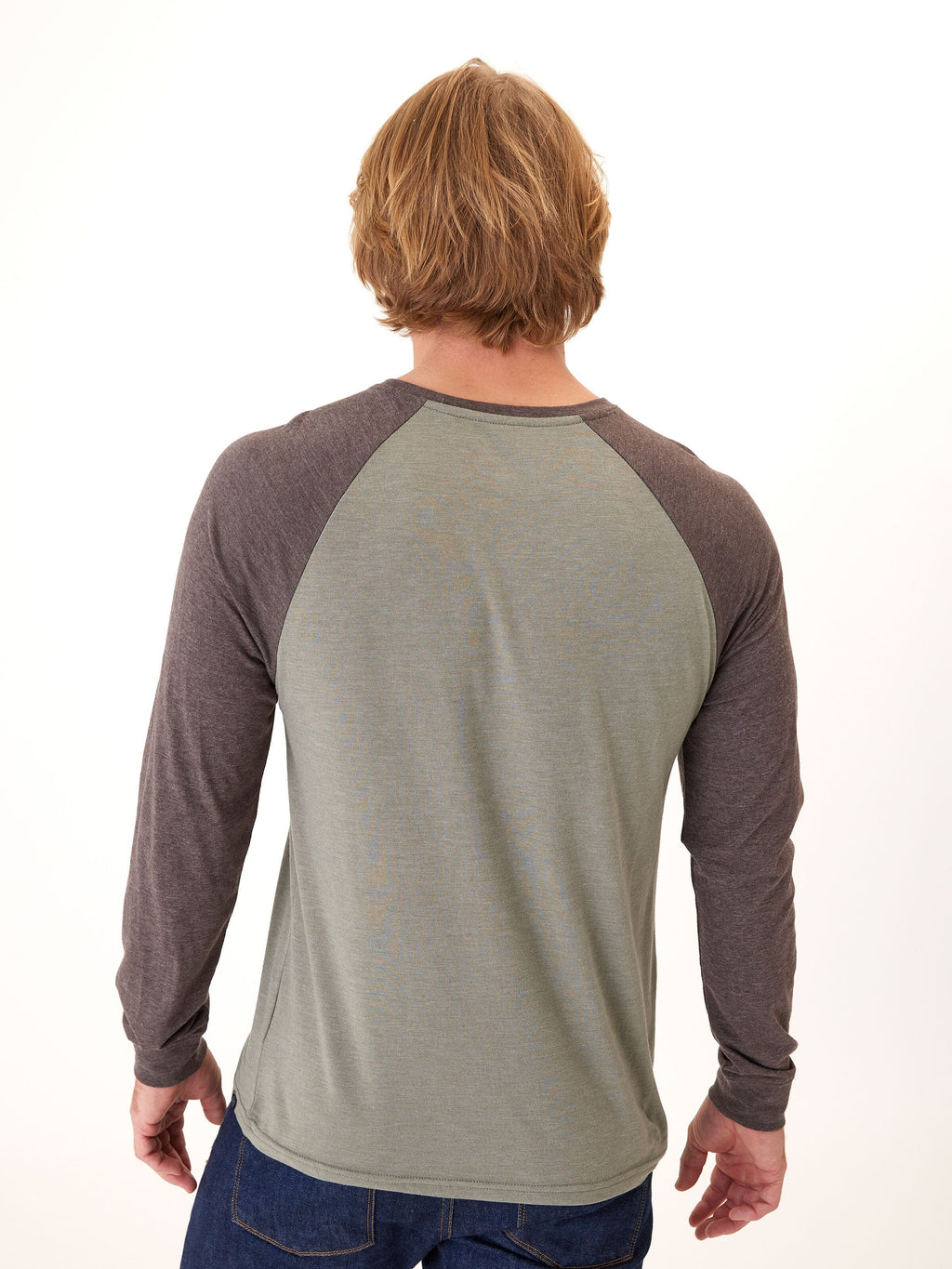 Triblend Long Sleeve Raglan Tee Lightweight Breathable Knit