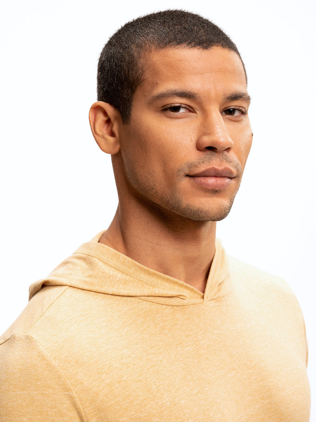 Unisex Long Sleeve Triblend Tee Shirt Hoodie in Gold