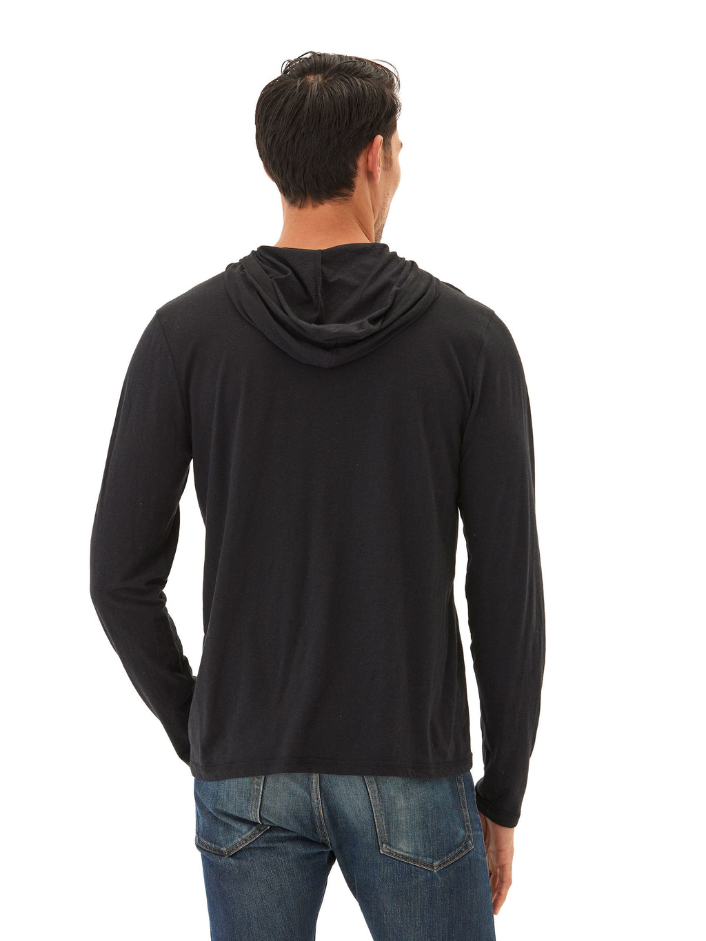 Black Long Sleeve Eco-Triblend Pullover Tee Shirt Hoodie