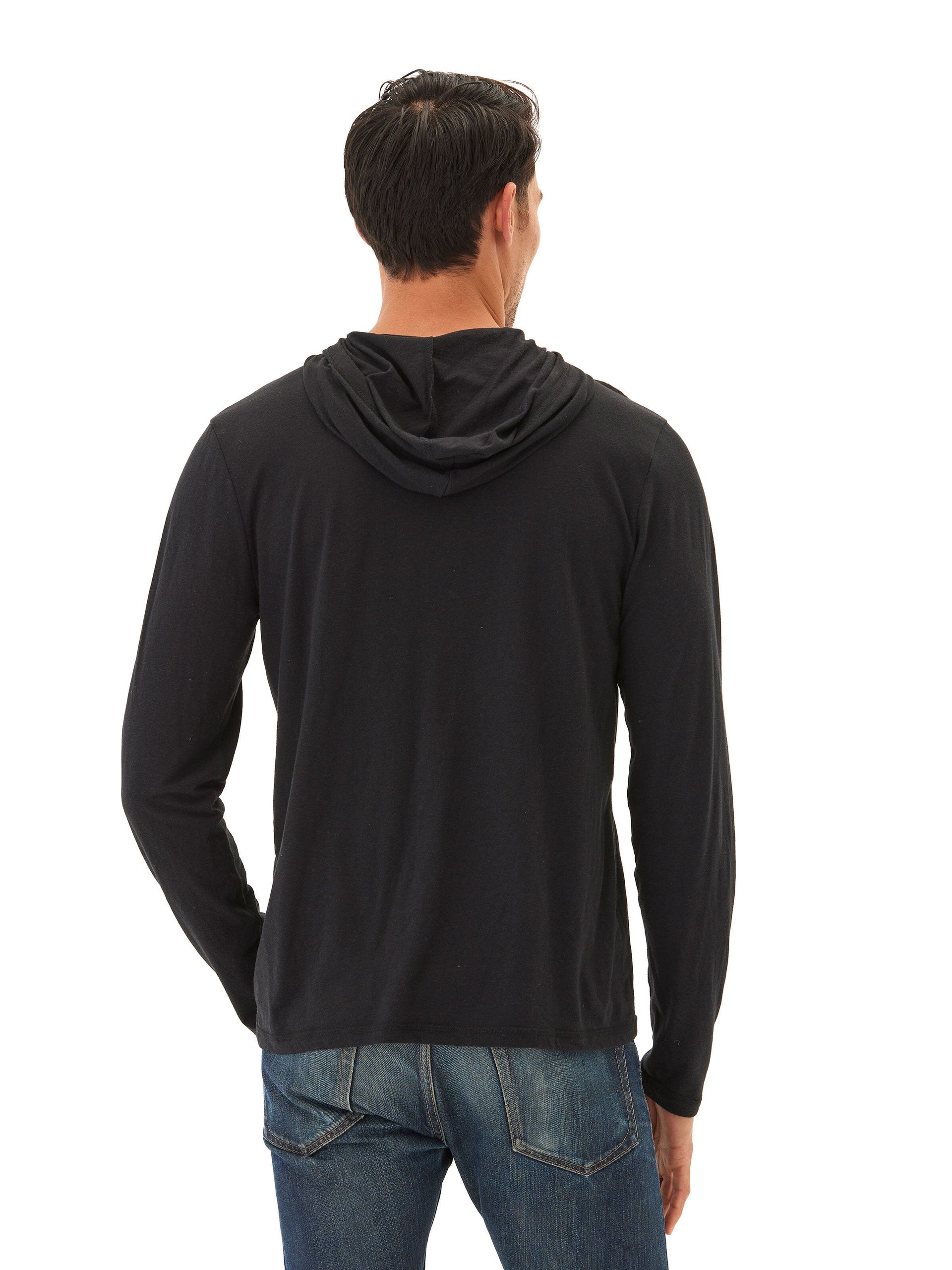 Black Long Sleeve Eco-Triblend Pullover Tee Shirt Hoodie
