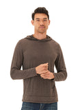 Lightweight long sleeve triblend tee shirt hoodie in a versatile pullover style