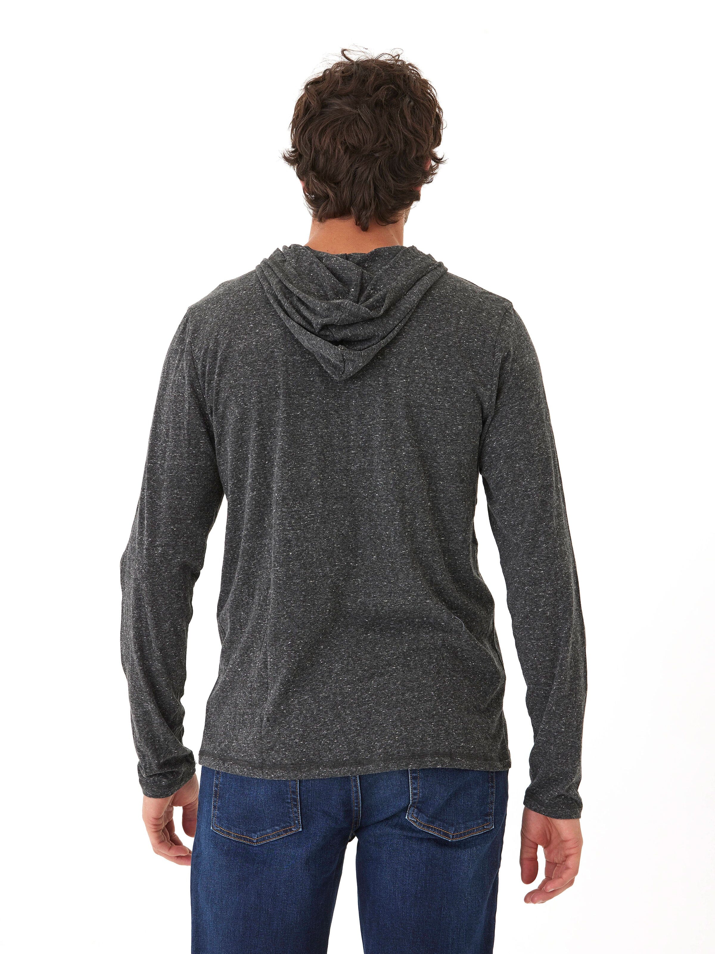 Long Sleeve Triblend Tee Shirt Hoodie for Men