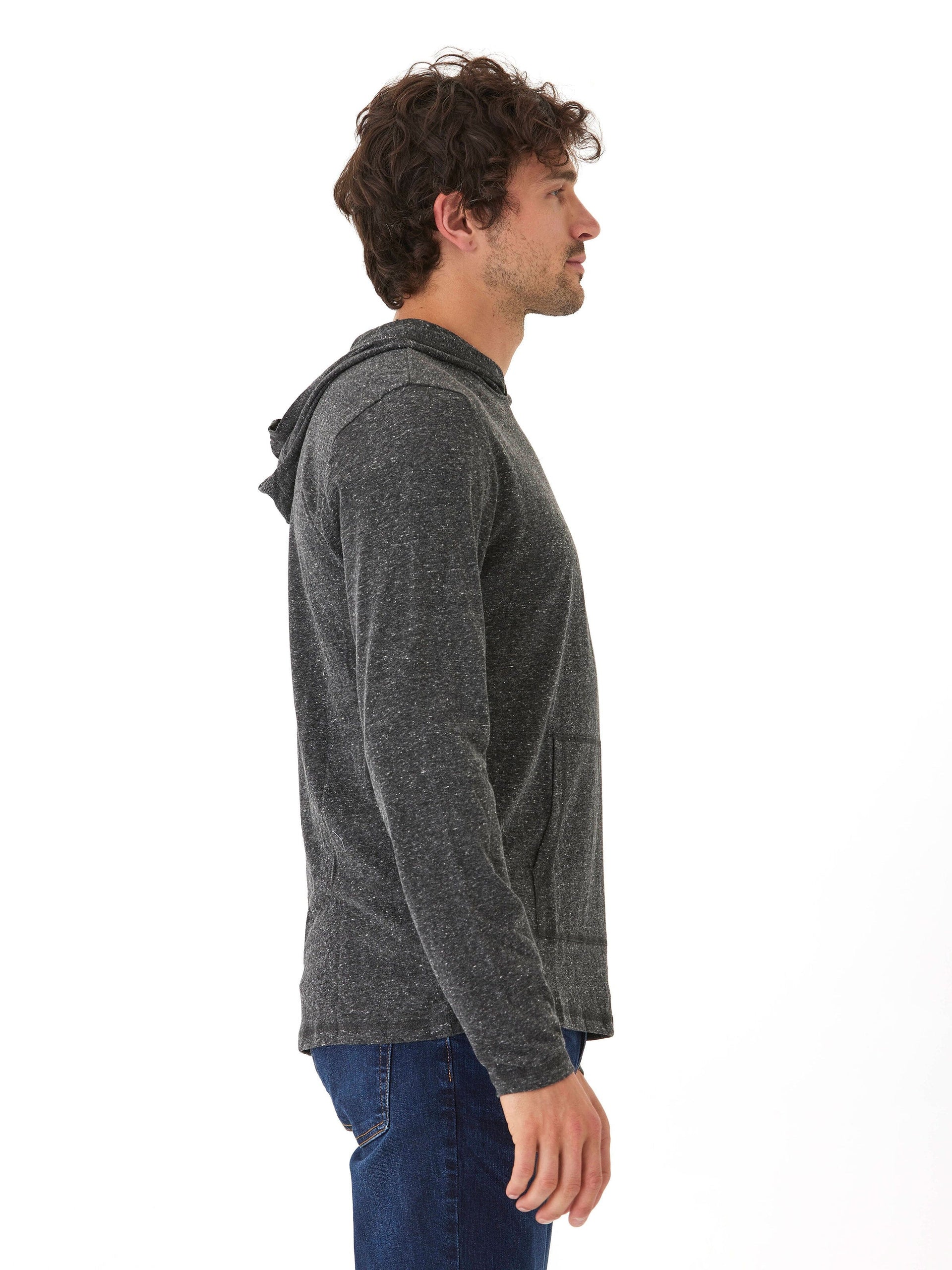 Long Sleeve Triblend Tee Shirt Hoodie for Men