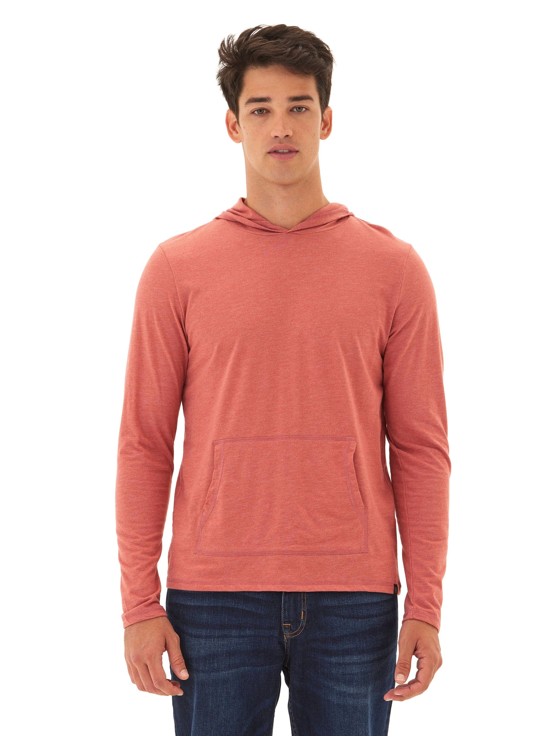 Long Sleeve Triblend Tee Shirt Hoodie Pullover Lightweight Layer