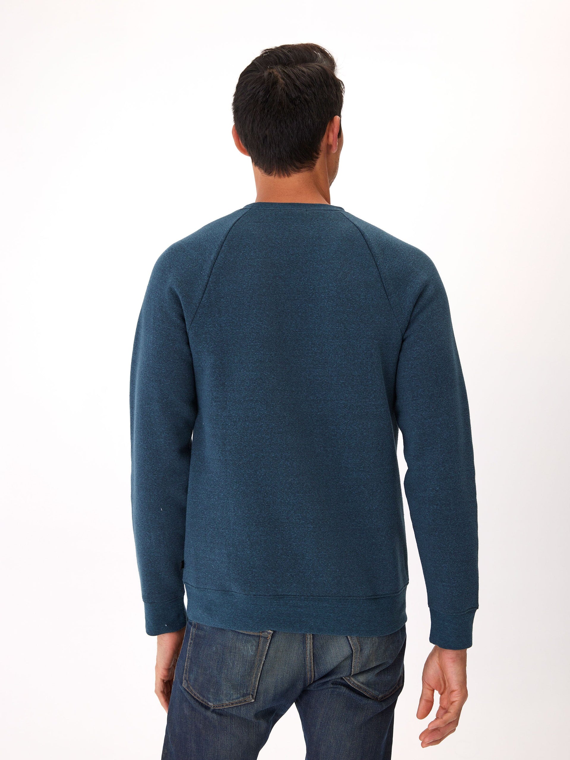 Men's Triblend Long Sleeve Raglan Sweatshirt in Blue and Navy