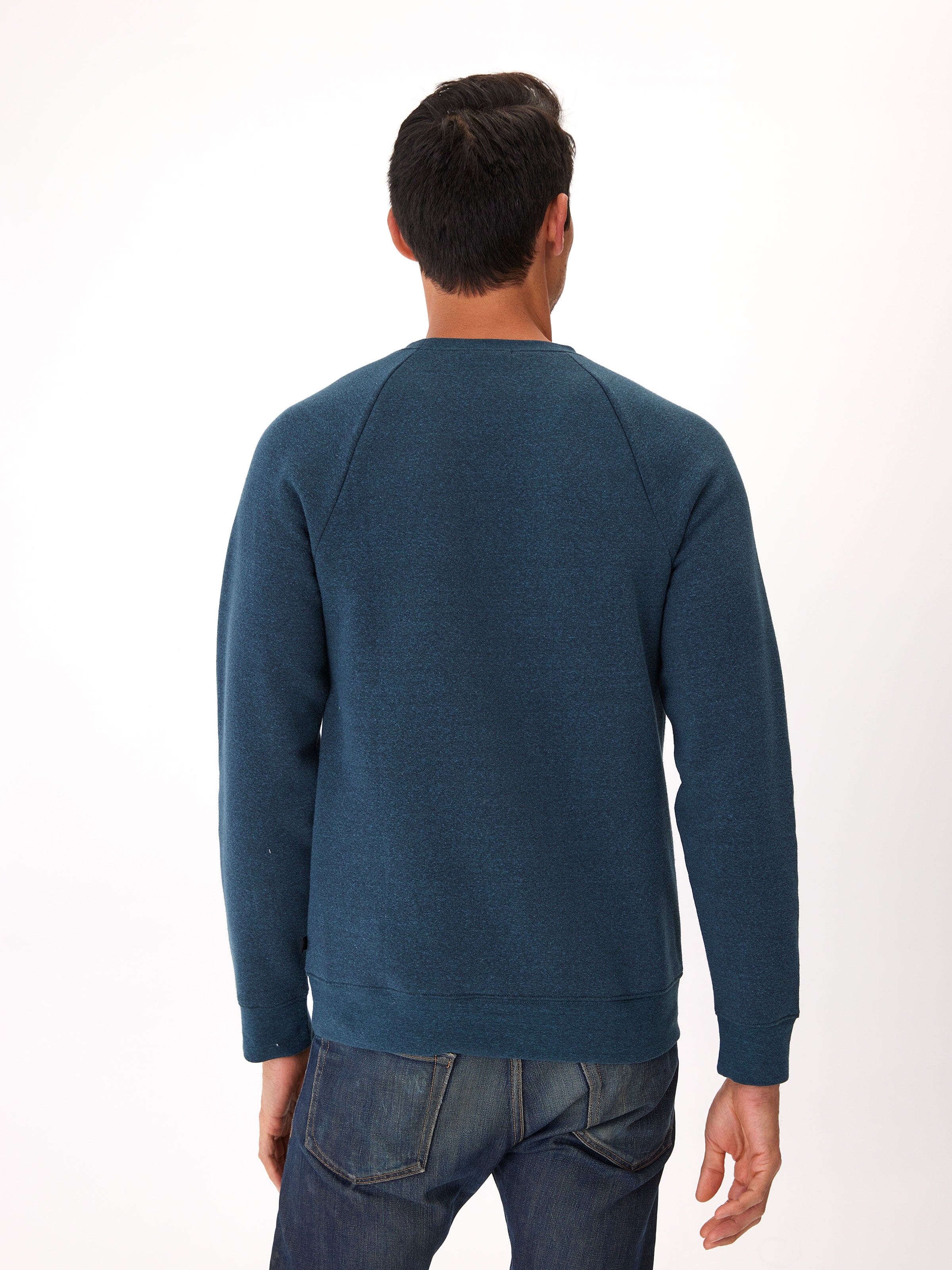 Men's Triblend Long Sleeve Raglan Sweatshirt in Blue and Navy