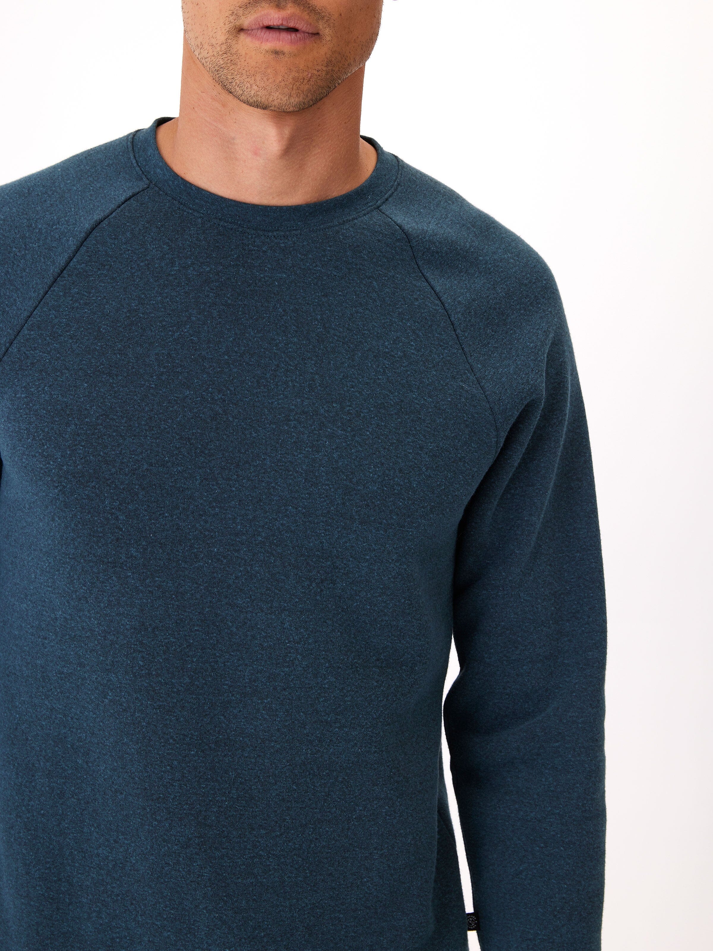 Men's Triblend Long Sleeve Raglan Sweatshirt in Blue and Navy