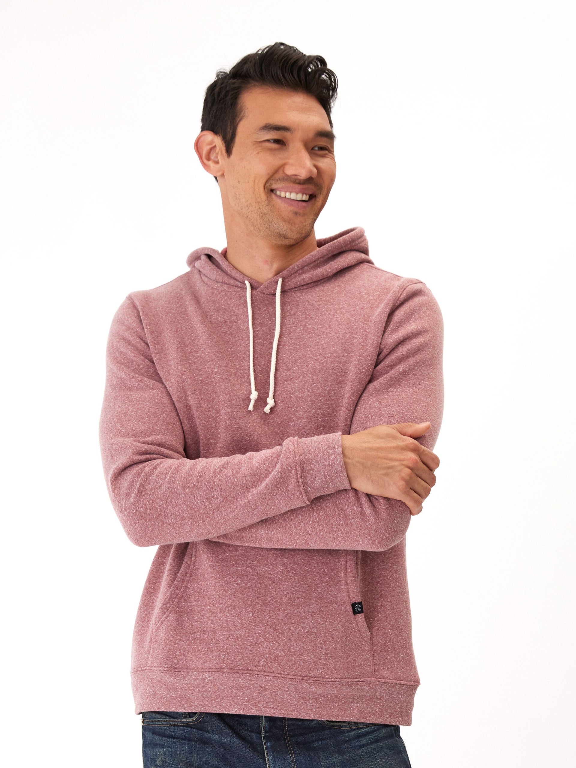 Men's Core Triblend Fleece Pullover Hoodie in Maroon