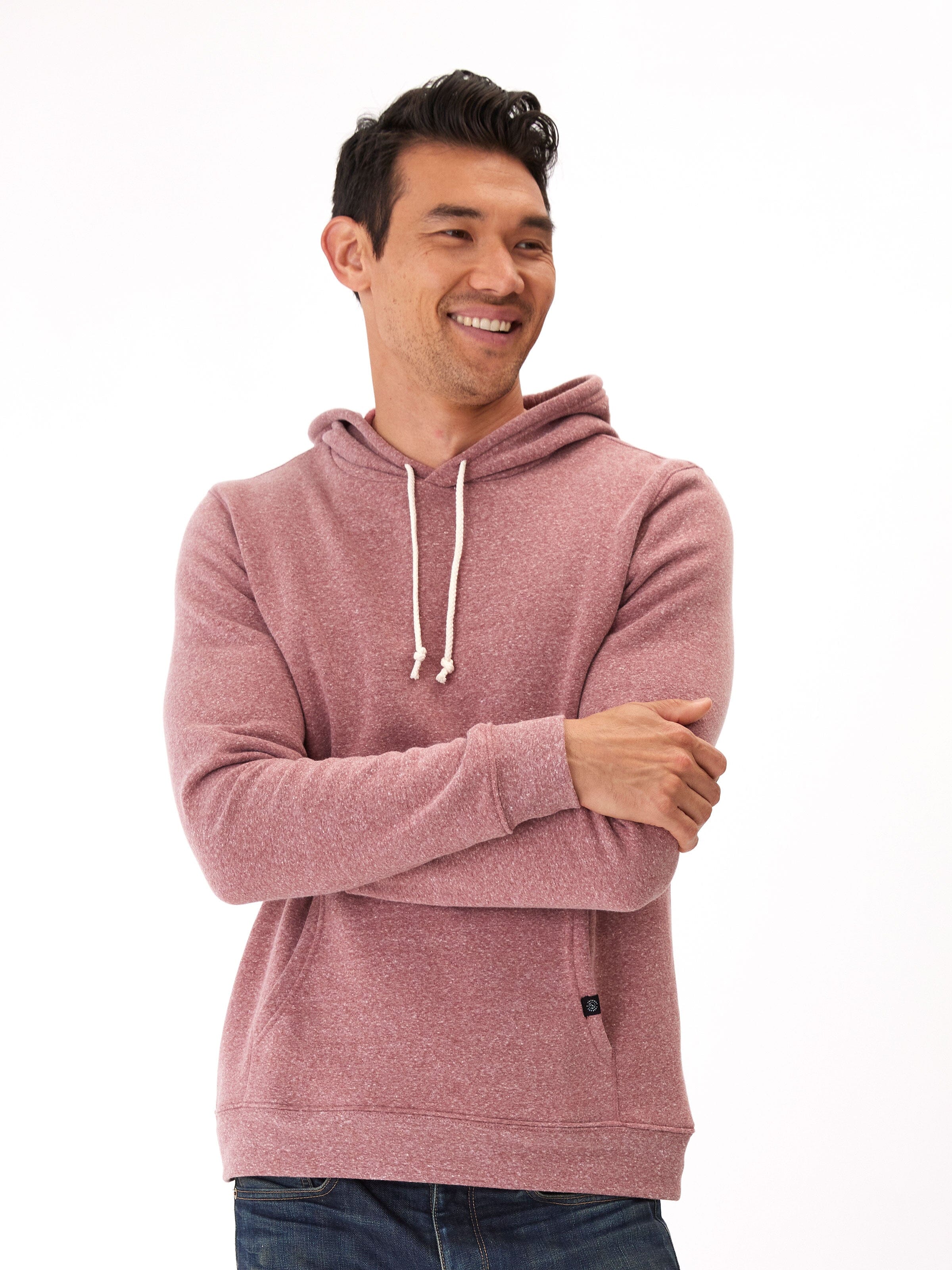 Men's Core Triblend Fleece Pullover Hoodie in Maroon
