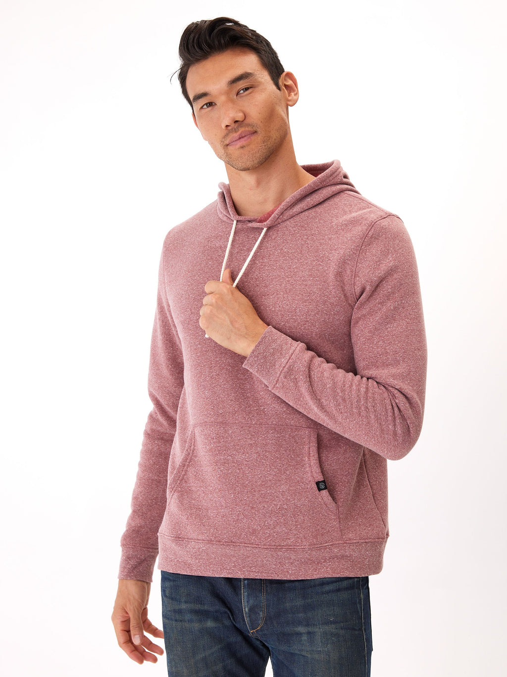 Men's Core Triblend Fleece Pullover Hoodie in Maroon