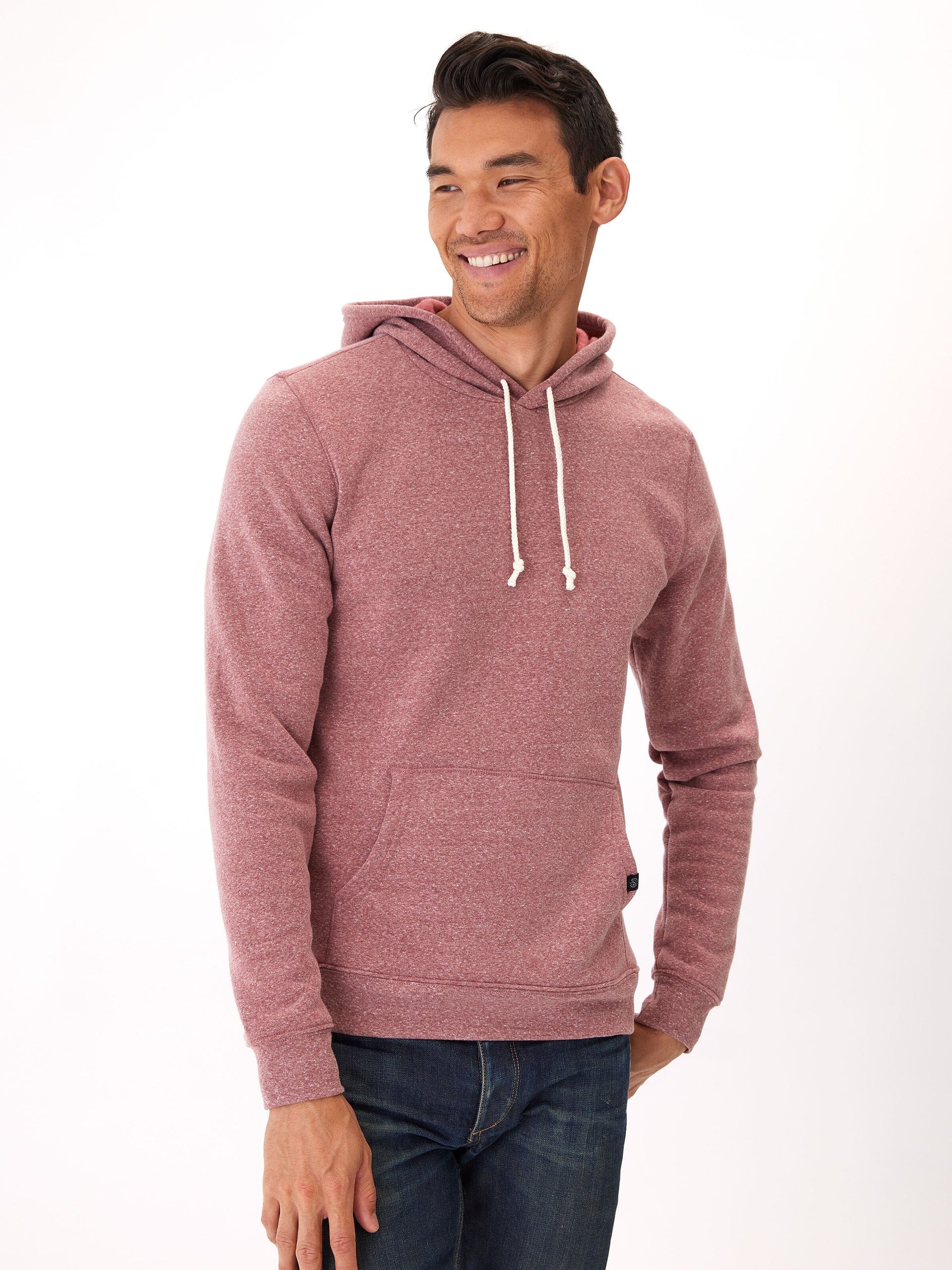 Men's Core Triblend Fleece Pullover Hoodie in Maroon