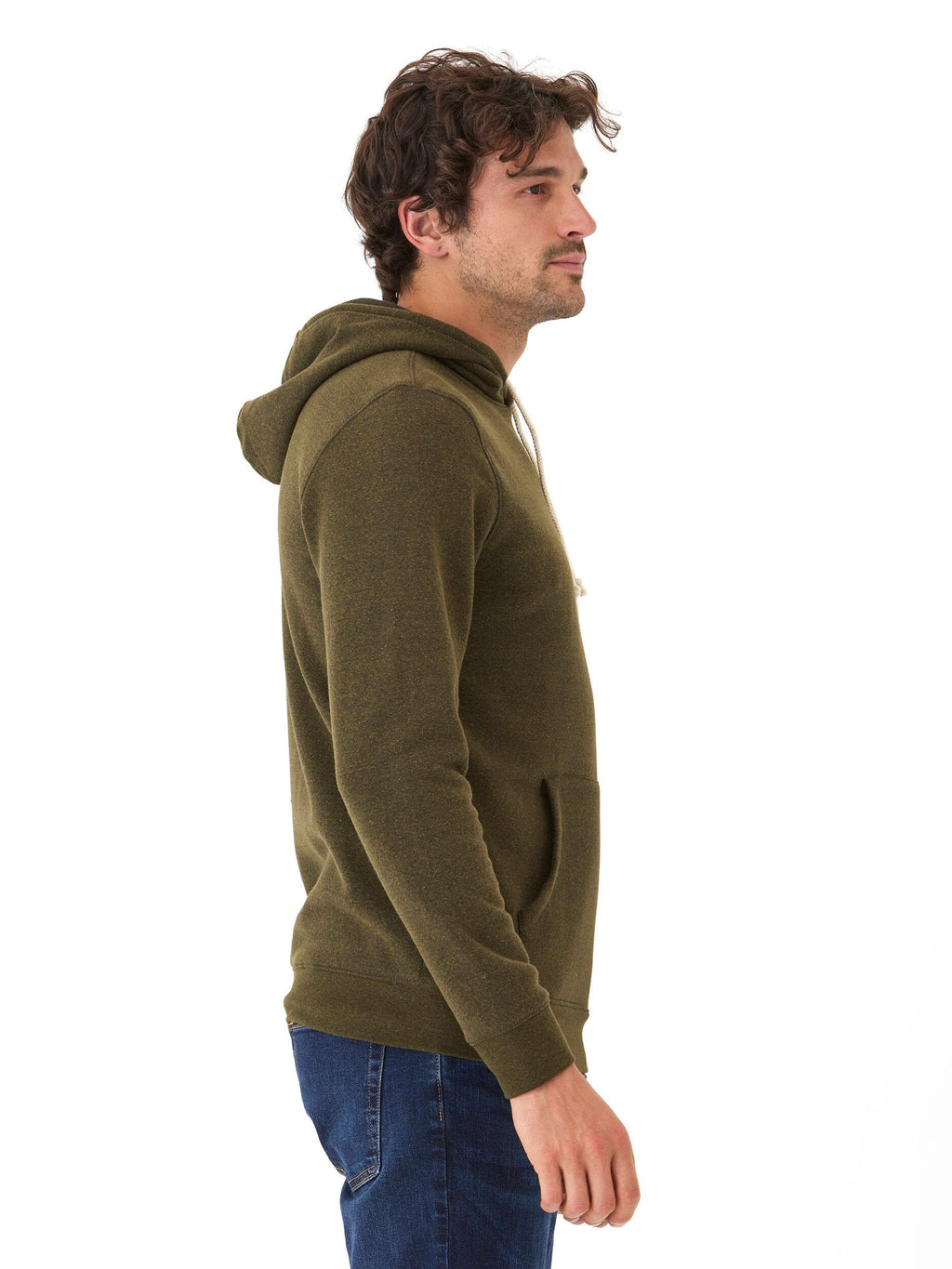 Men's Core Triblend Fleece Pullover Hoodie with Kangaroo Pocket
