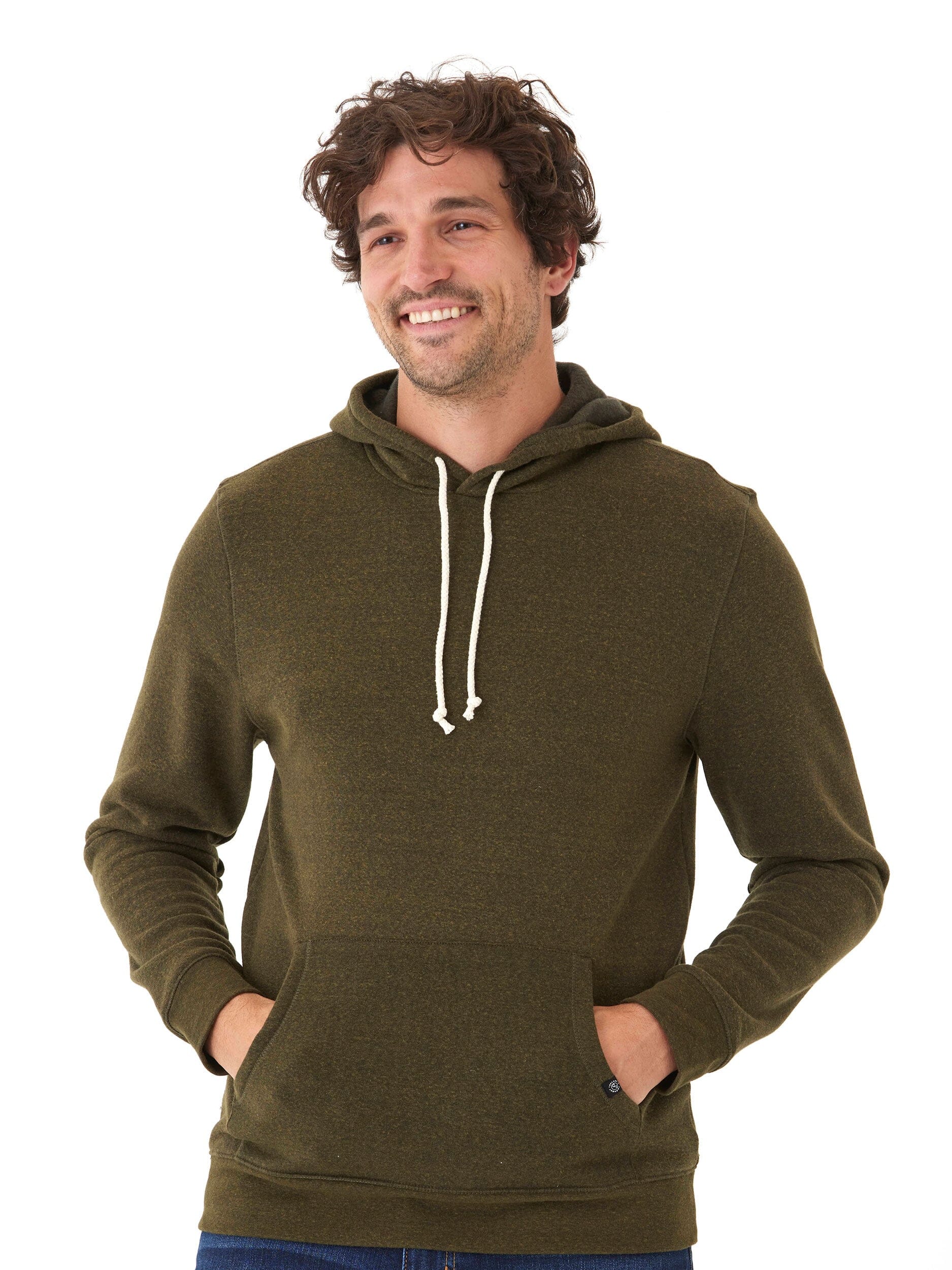 Men's Core Triblend Fleece Pullover Hoodie with Kangaroo Pocket