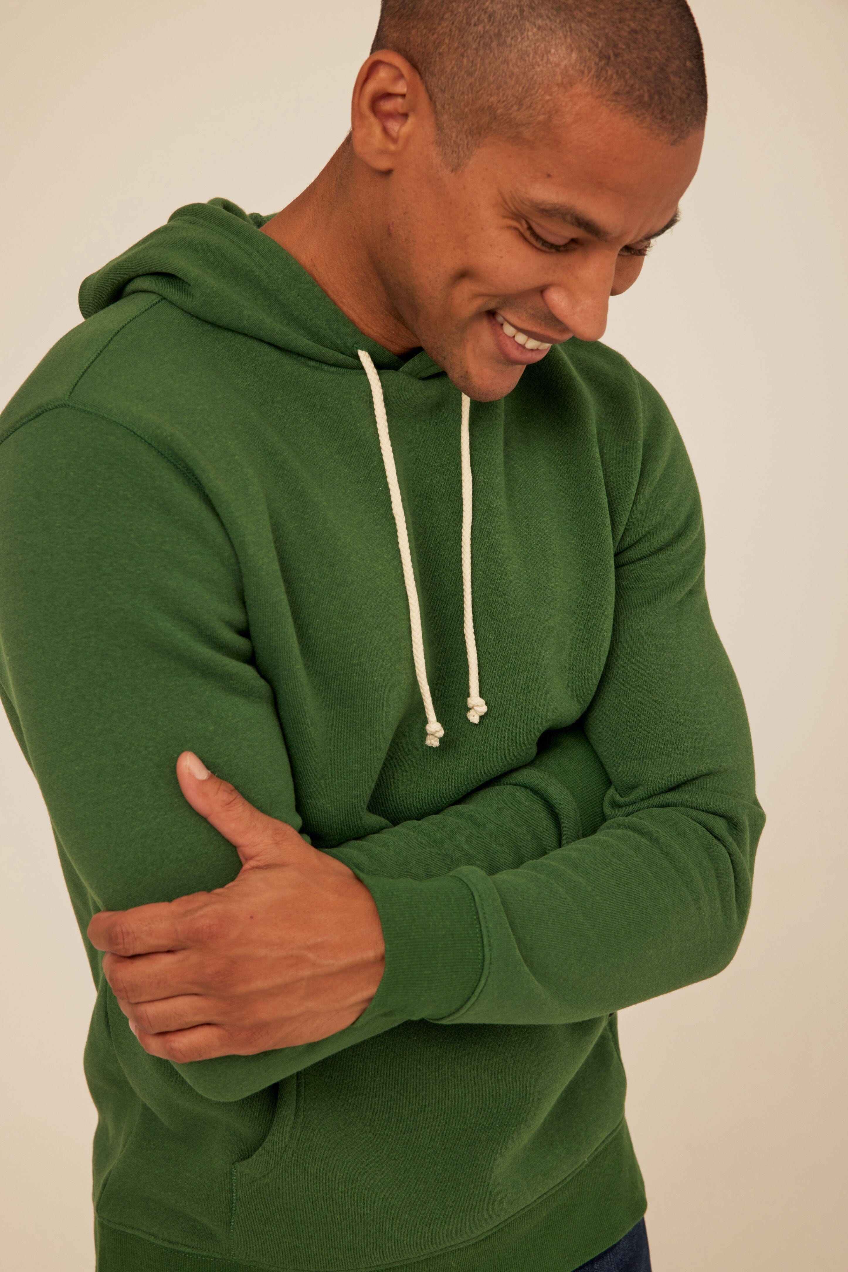 Men's Core Triblend Fleece Pullover Hoodie with Kangaroo Pocket