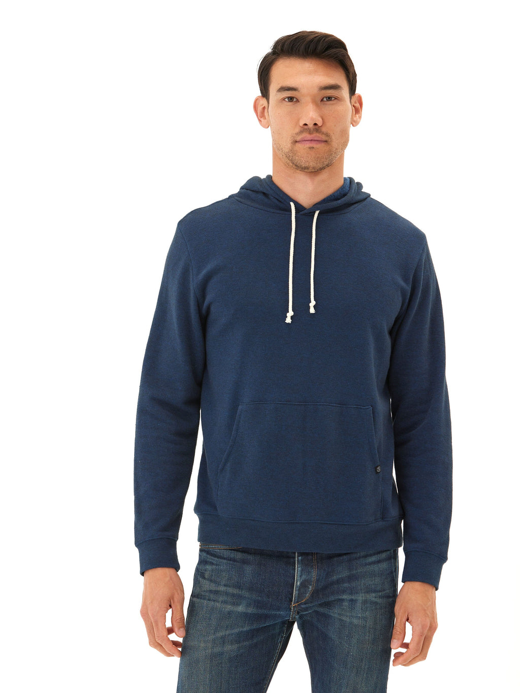 Men's Core Triblend Fleece Pullover Hoodie in Navy Blue