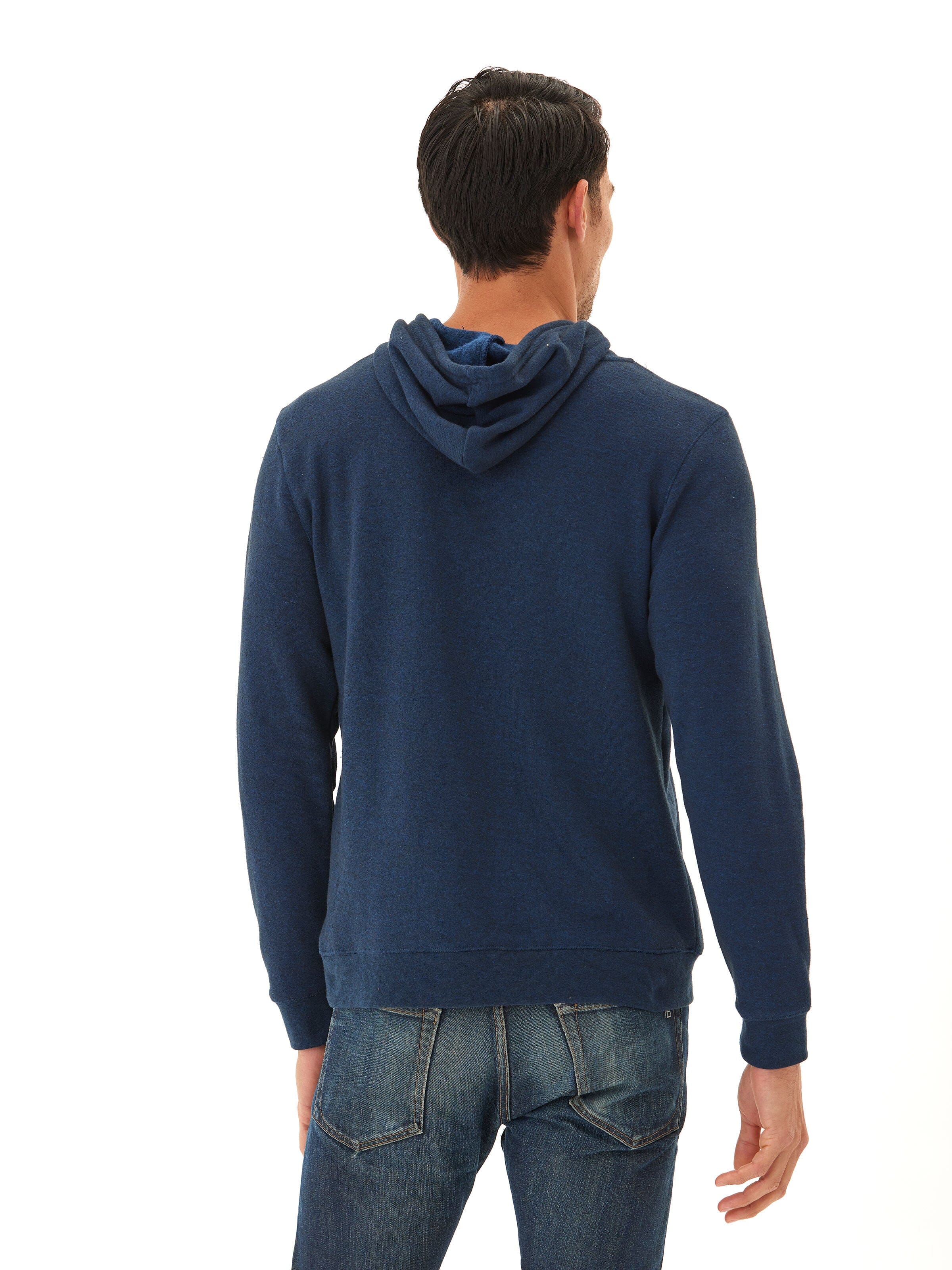 Men's Core Triblend Fleece Pullover Hoodie in Navy Blue