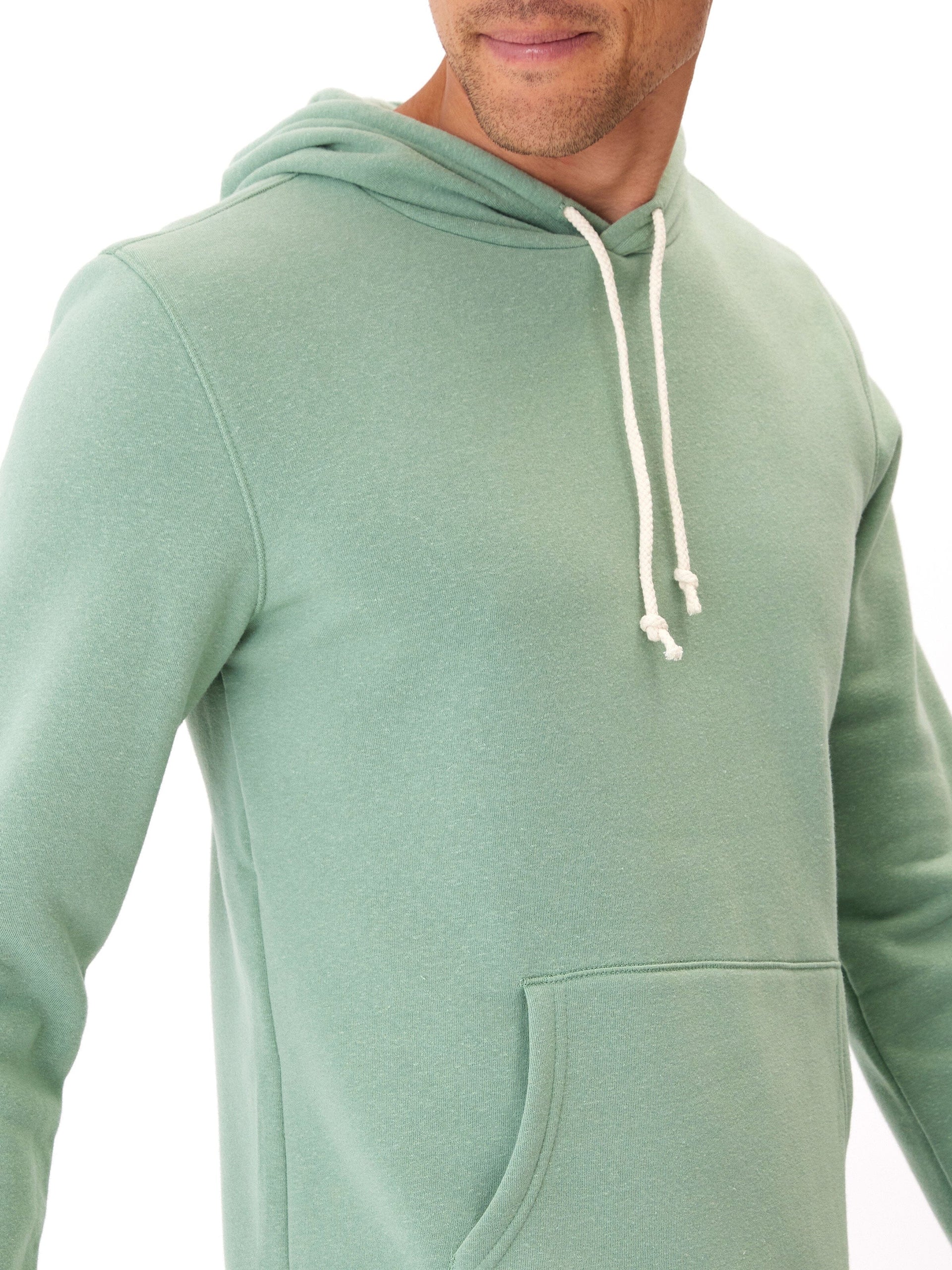Men's Core Triblend Fleece Pullover Hoodie in Sage Green