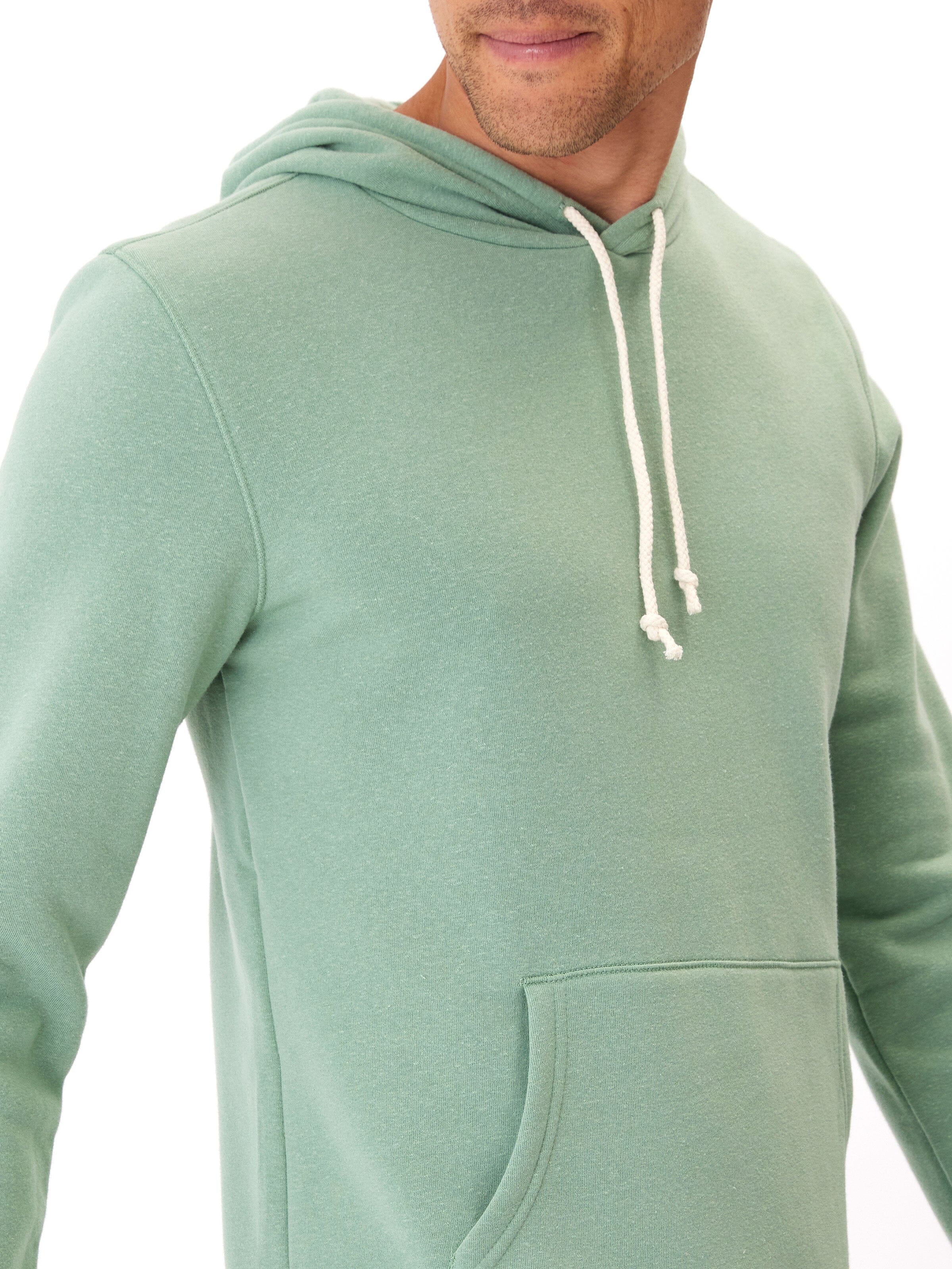 Men's Core Triblend Fleece Pullover Hoodie in Sage Green