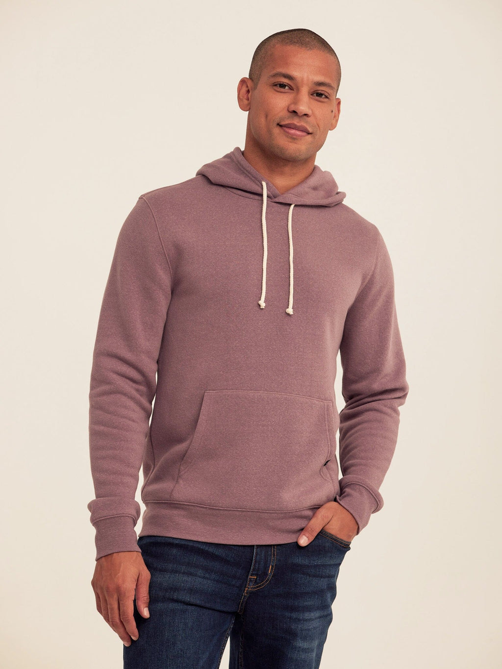 Men's Core triblend fleece pullover hoodie with classic kangaroo pocket