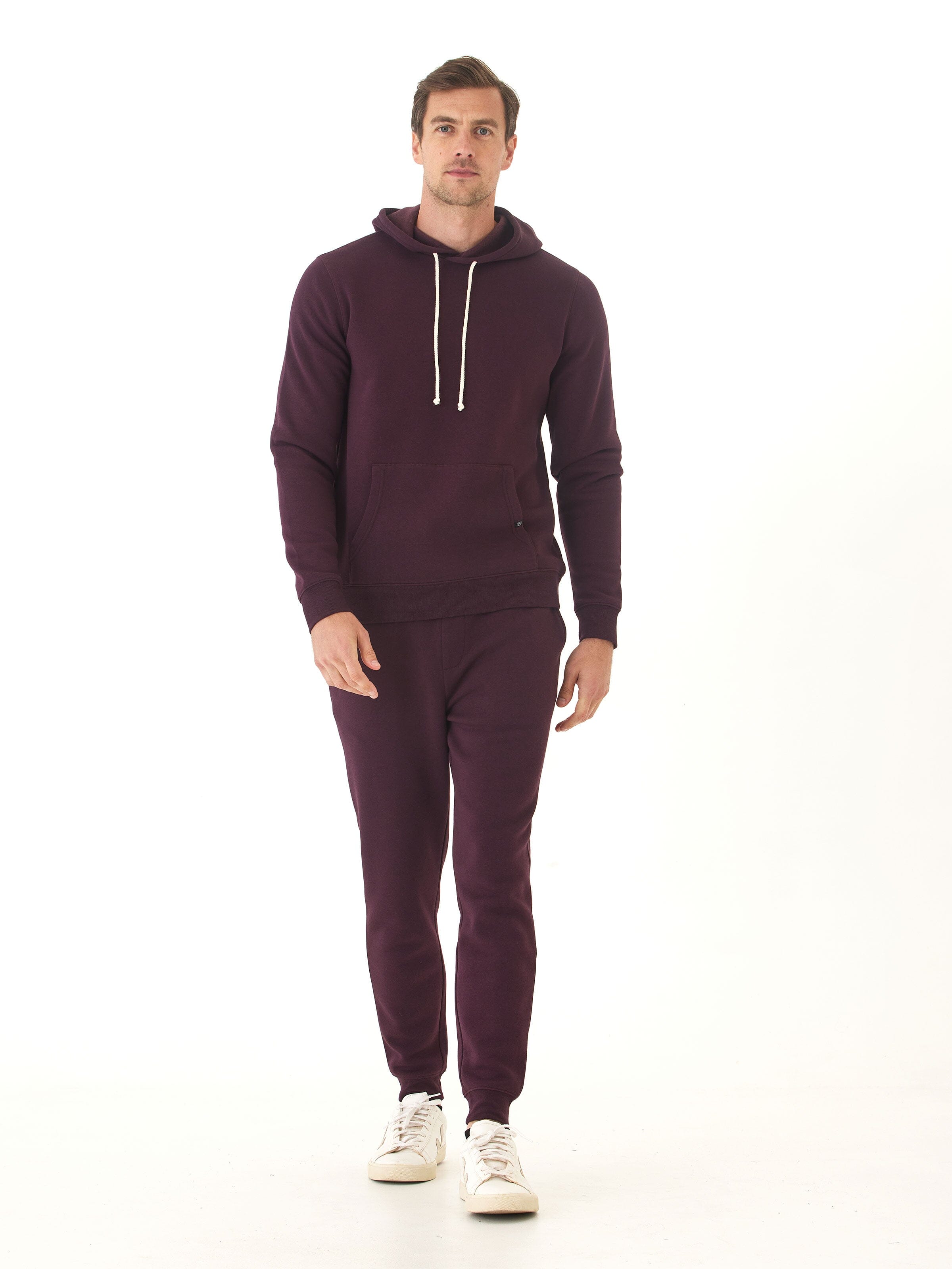 Men's Core Triblend Fleece Pullover Hoodie in Dark Purple