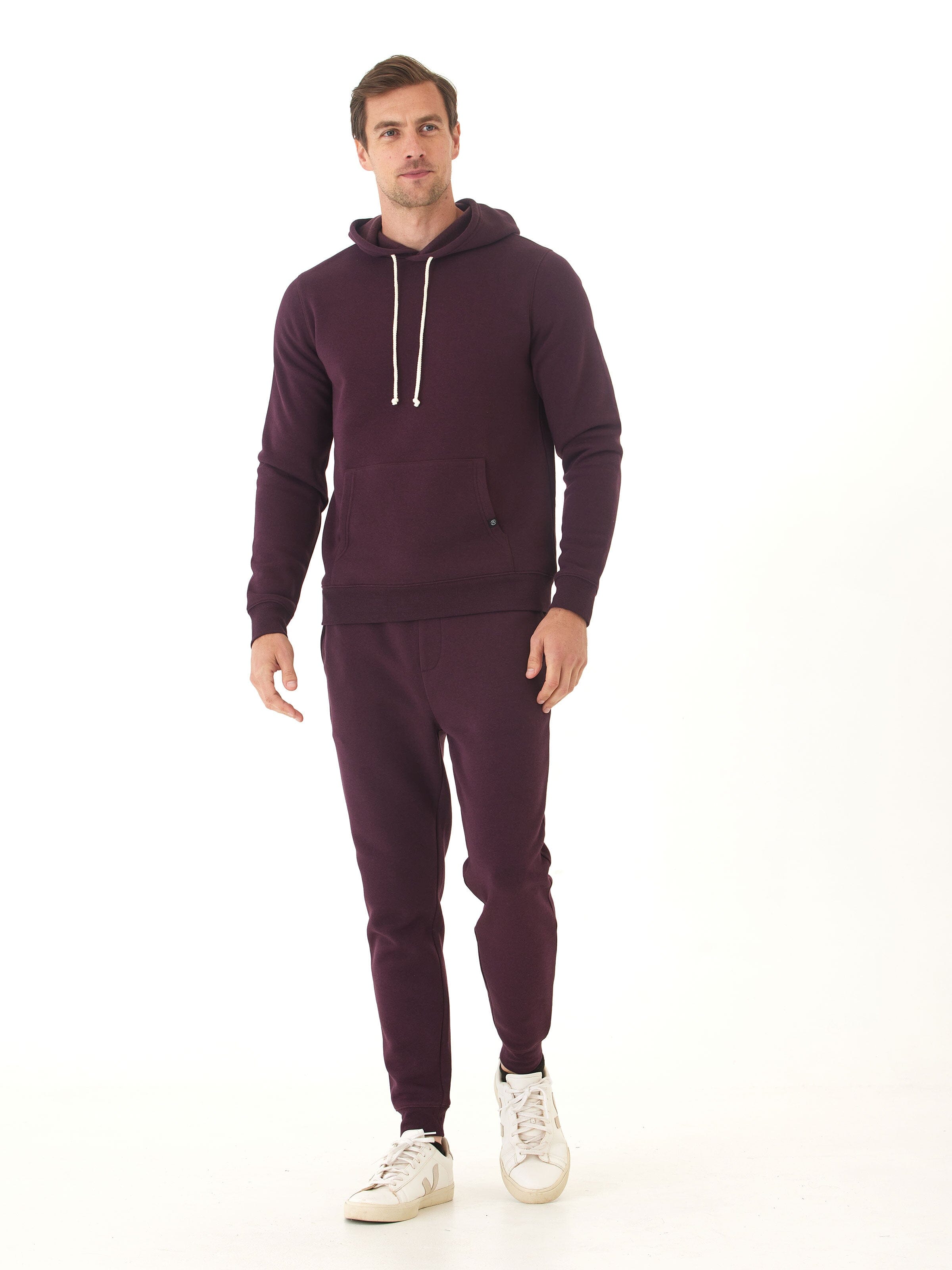 Men's Core Triblend Fleece Pullover Hoodie in Dark Purple