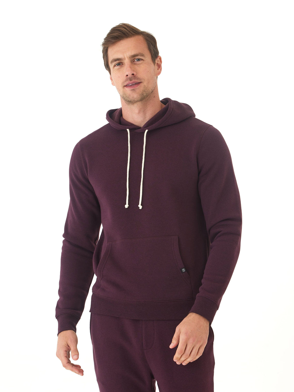 Men's Core Triblend Fleece Pullover Hoodie in Dark Purple