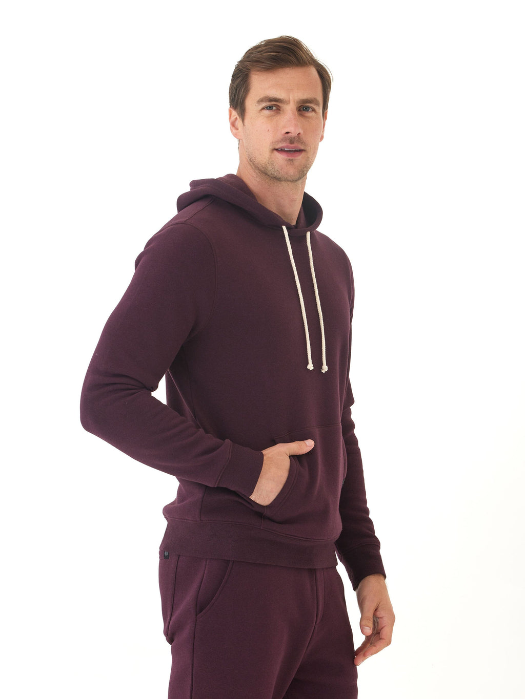 Men's Core Triblend Fleece Pullover Hoodie in Dark Purple
