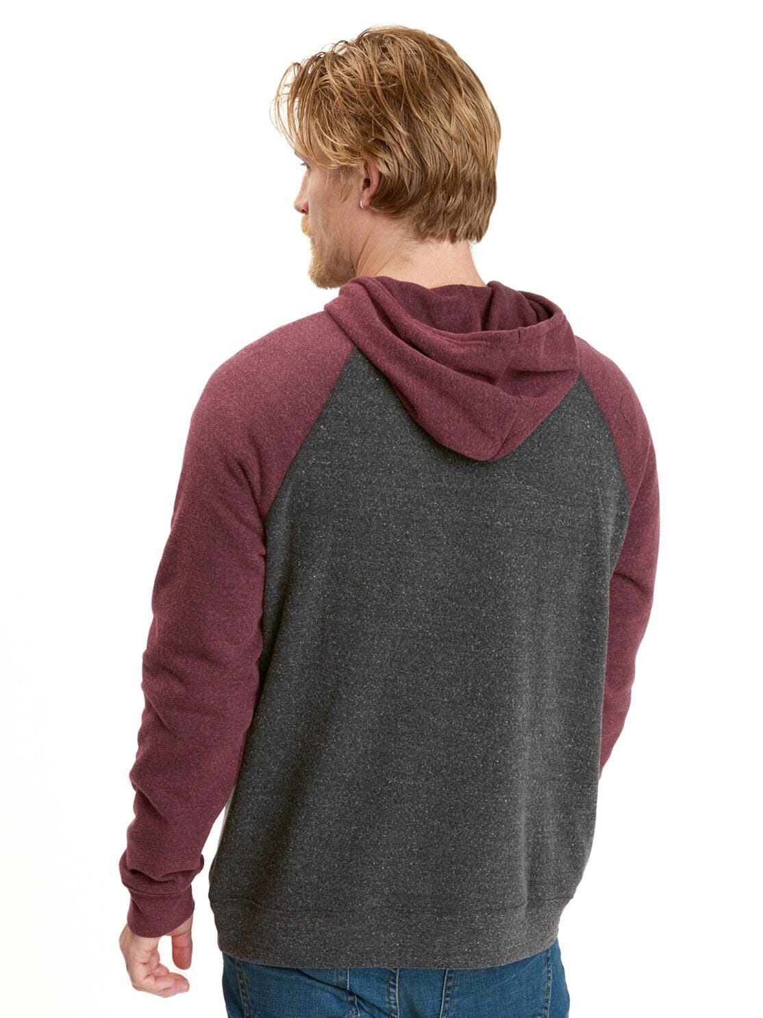 Colorblock Raglan Triblend Pullover Hoodie - Versatile Staple