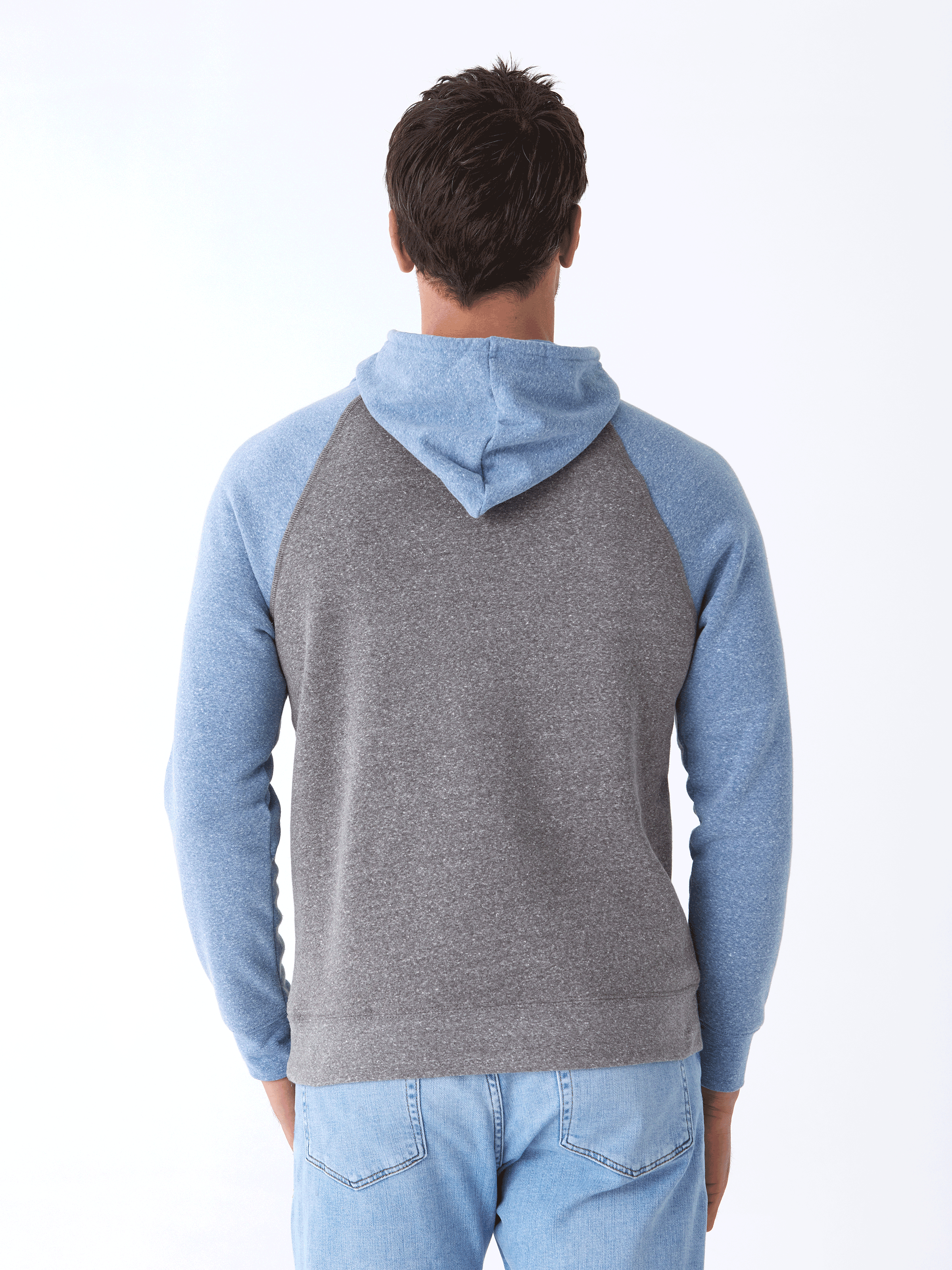 Colorblock Raglan Hoodie in Triblend Fleece