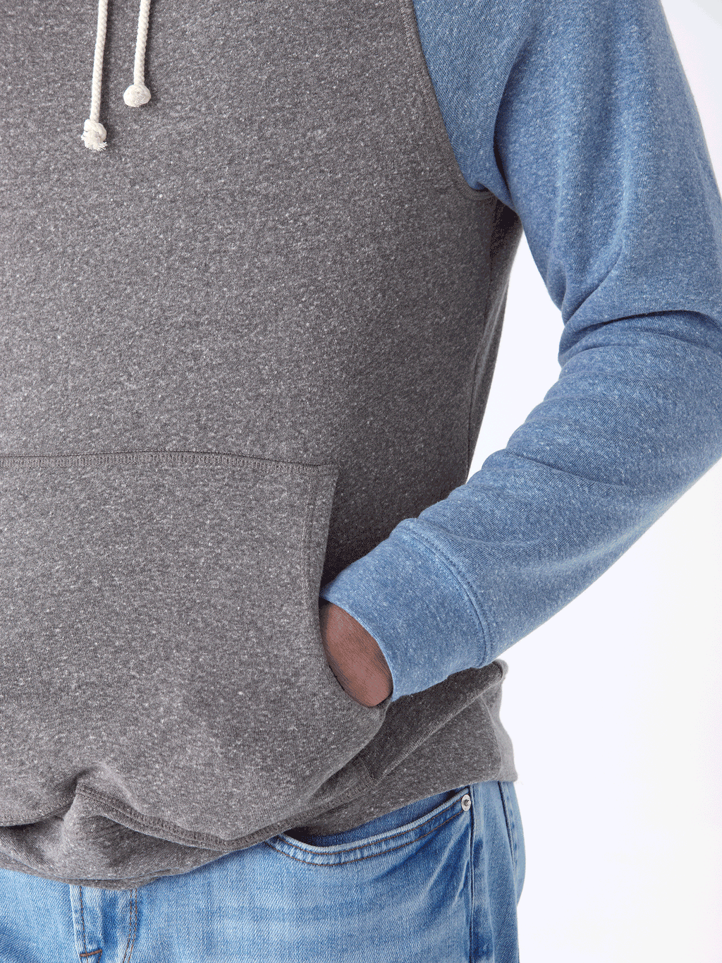 Colorblock Raglan Hoodie in Triblend Fleece