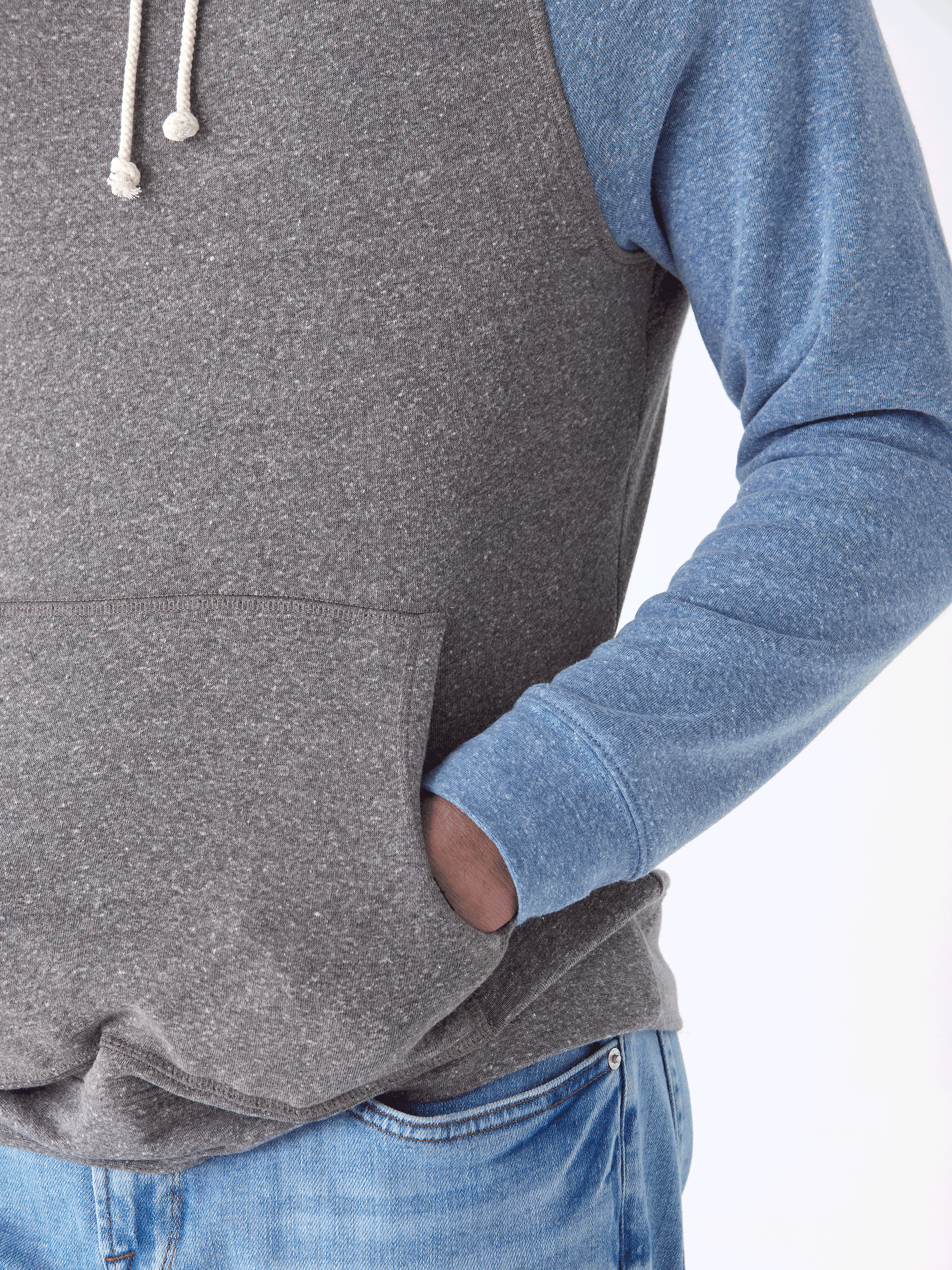 Colorblock Raglan Hoodie in Triblend Fleece
