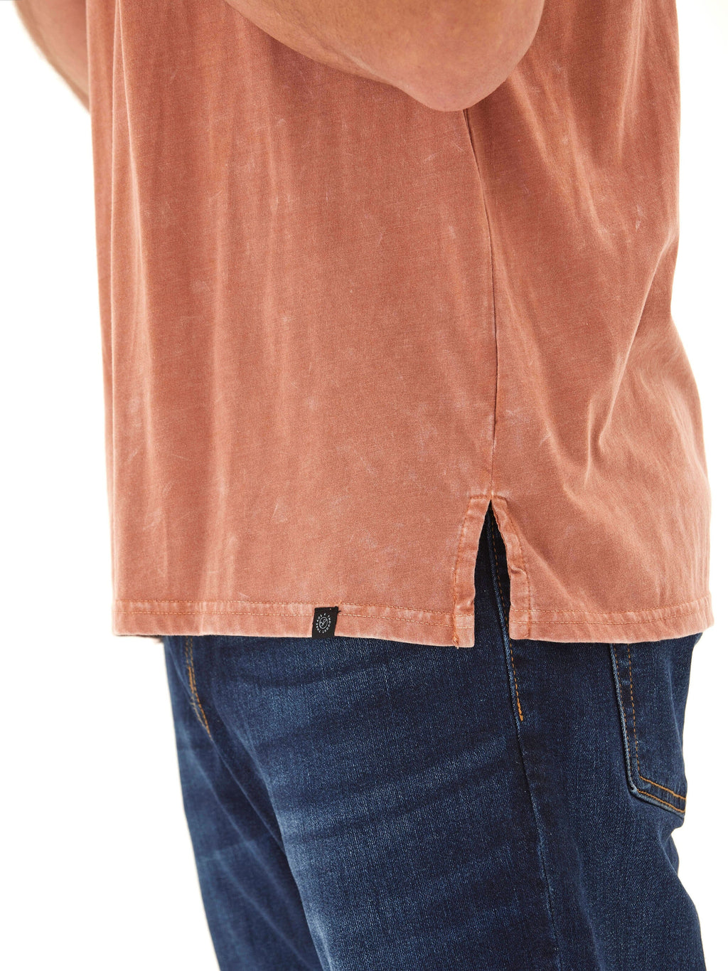 Skipper Mineral Wash Tee - Rust Cotton Vintage-Inspired Top