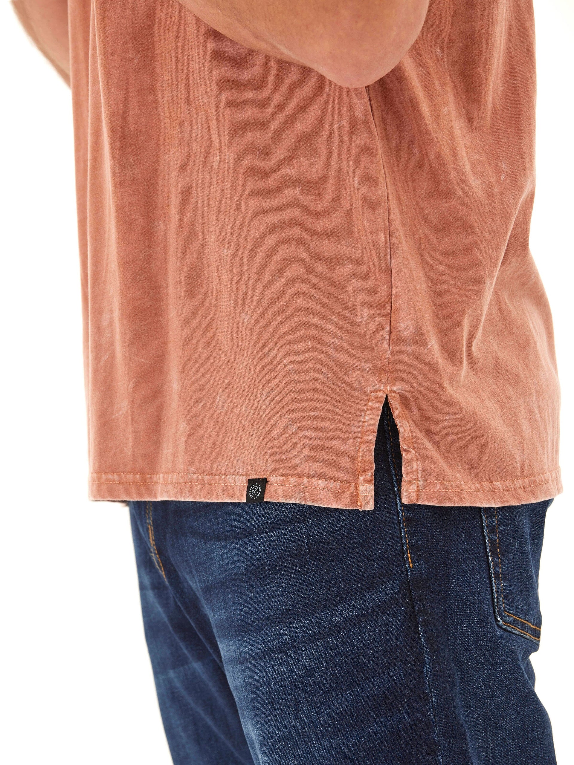 Skipper Mineral Wash Tee - Rust Cotton Vintage-Inspired Top