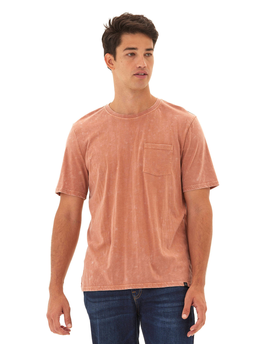 Skipper Mineral Wash Tee - Rust Cotton Vintage-Inspired Top