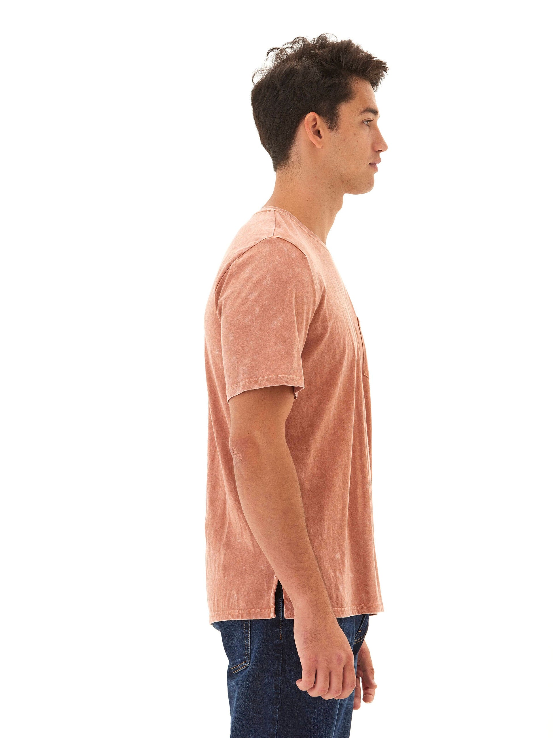 Skipper Mineral Wash Tee - Rust Cotton Vintage-Inspired Top