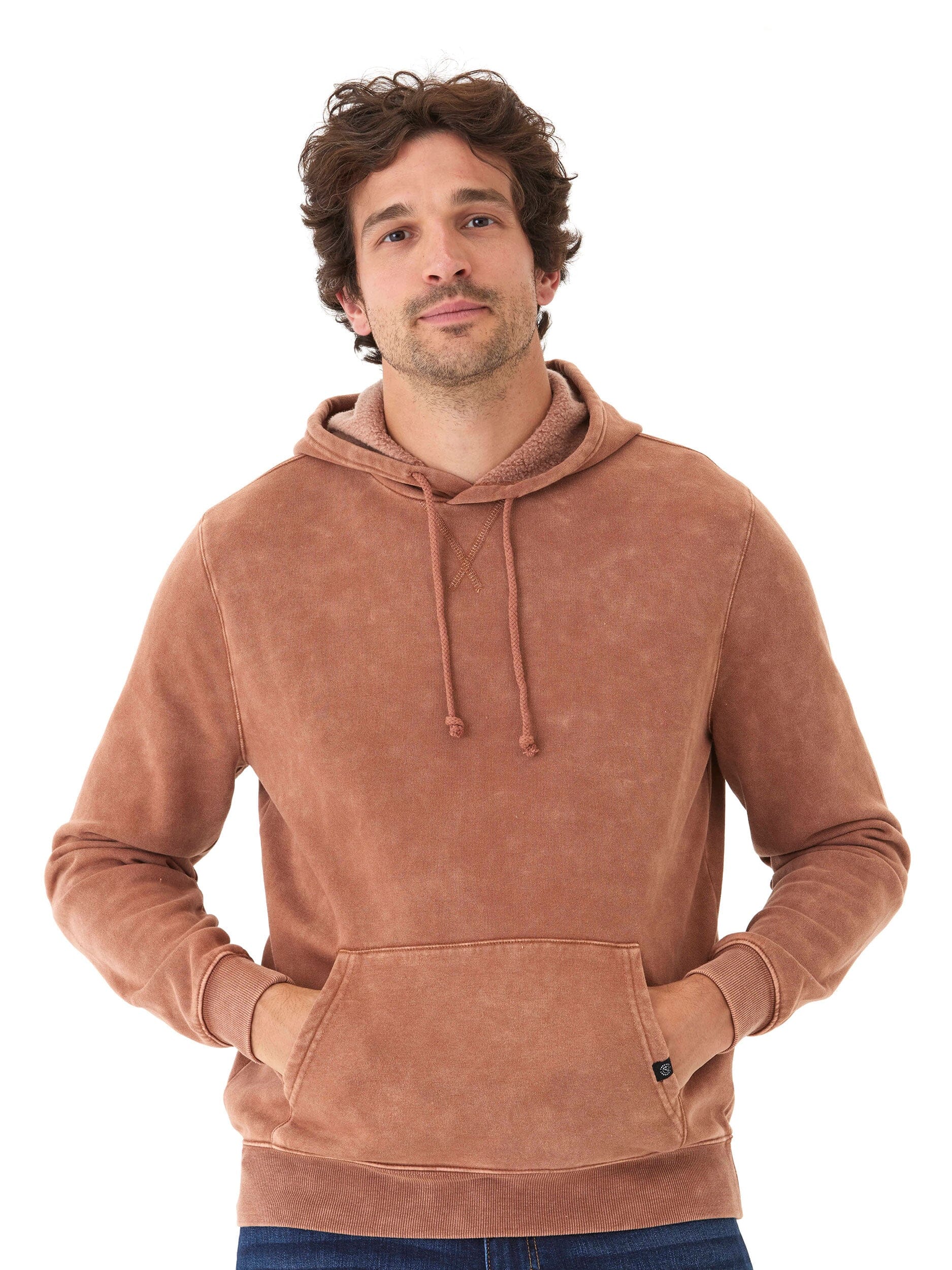 Mineral Wash Pullover Fleece Hoodie for Casual Comfort