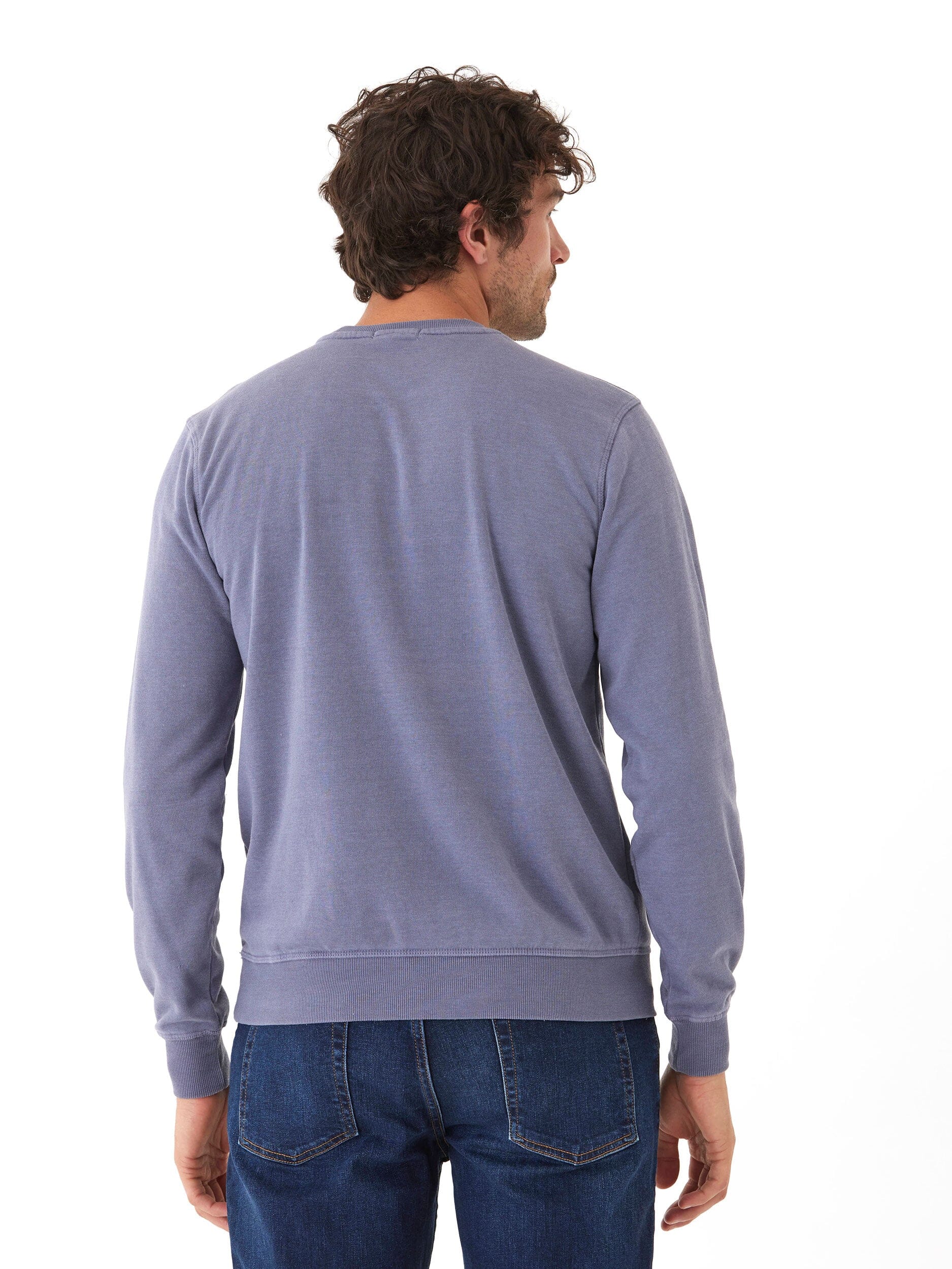 Mineral Wash Fleece Crew Neck Pullover Sweater