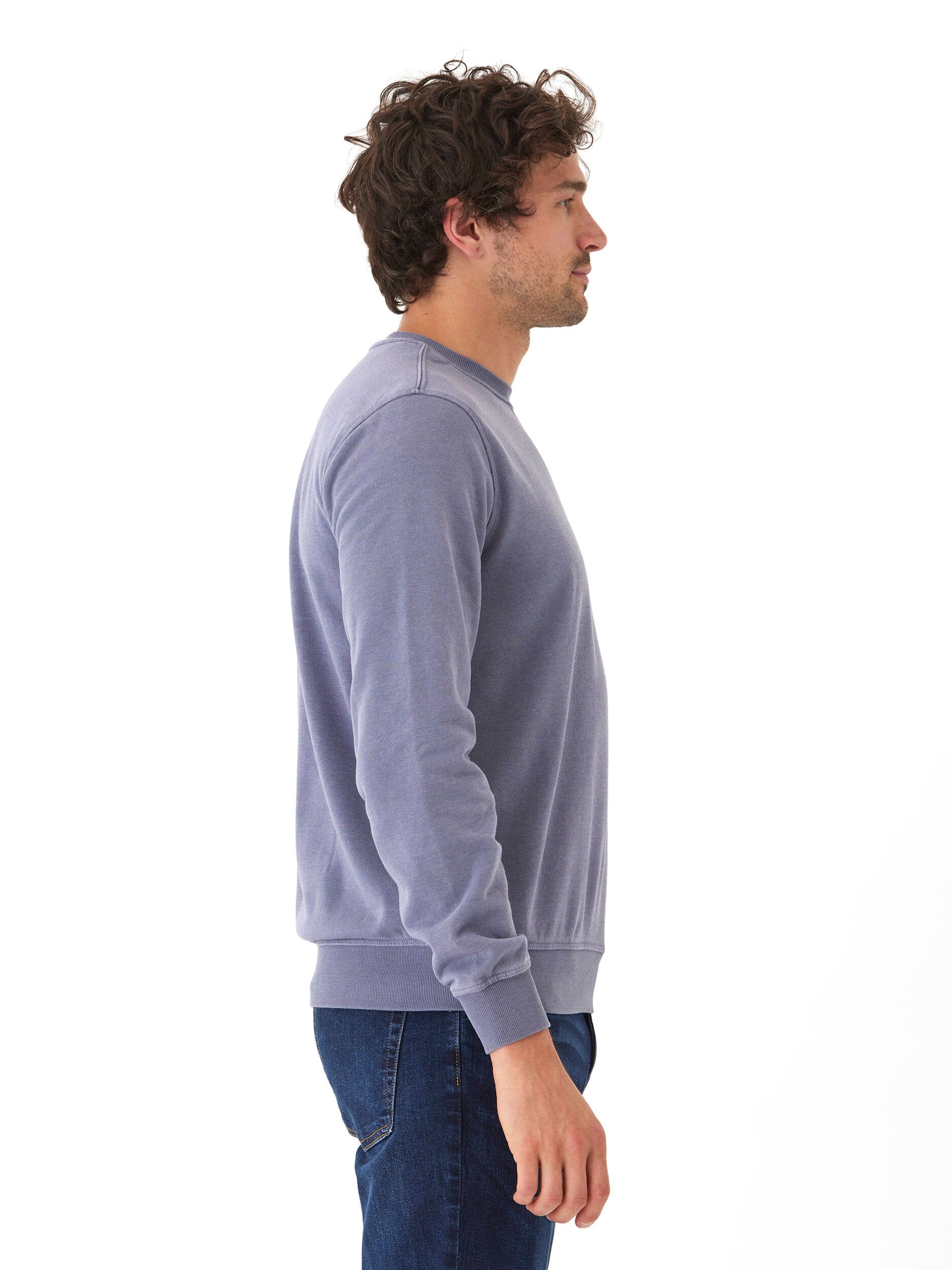 Mineral Wash Fleece Crew Neck Pullover Sweater