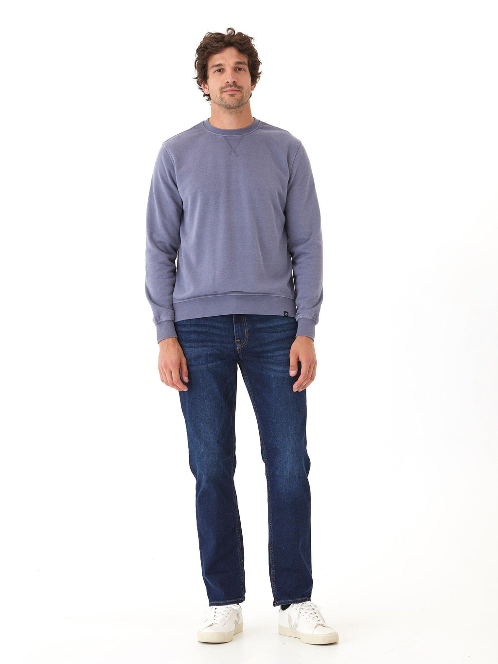 Mineral Wash Fleece Crew Neck Pullover Sweater