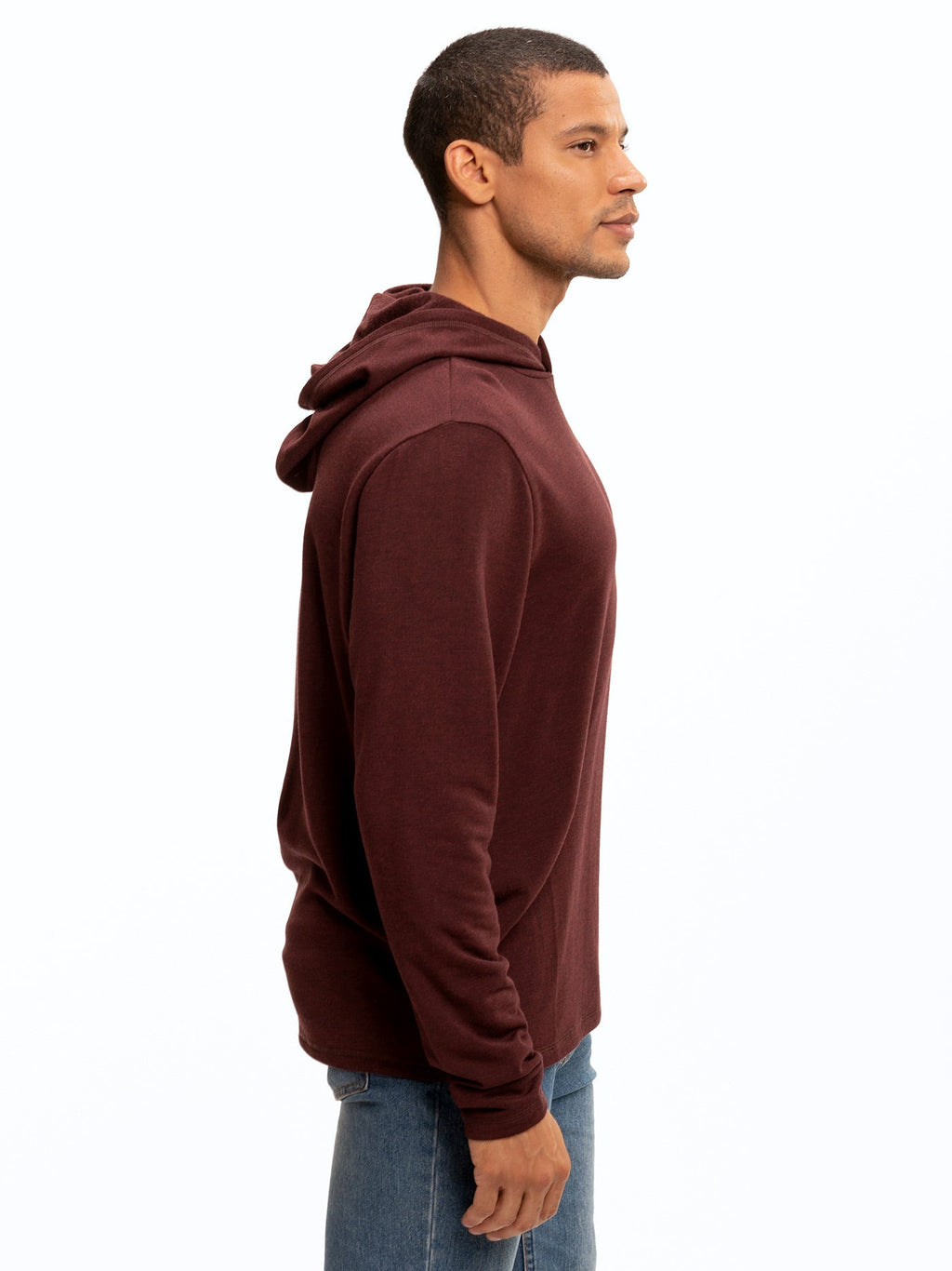 Men's Core Feather Fleece Hoodie in Maroon and Burgundy