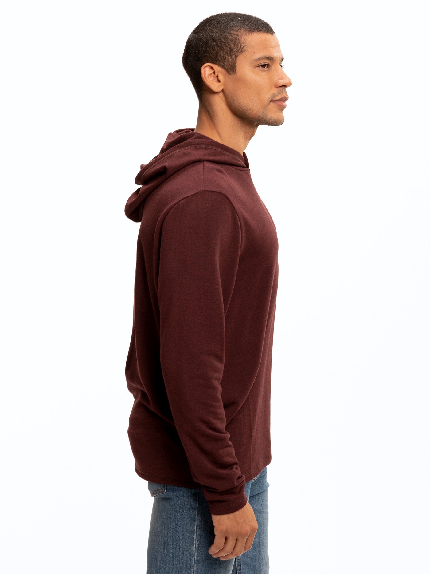 Men's Core Feather Fleece Hoodie in Maroon and Burgundy