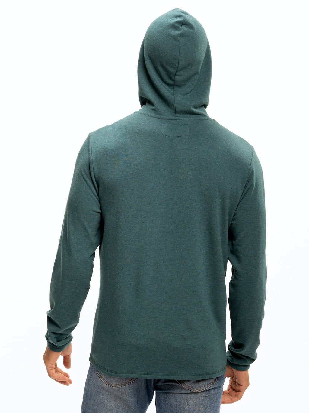 Men's Core Feather Fleece Hoodie in Teal and Forest Green