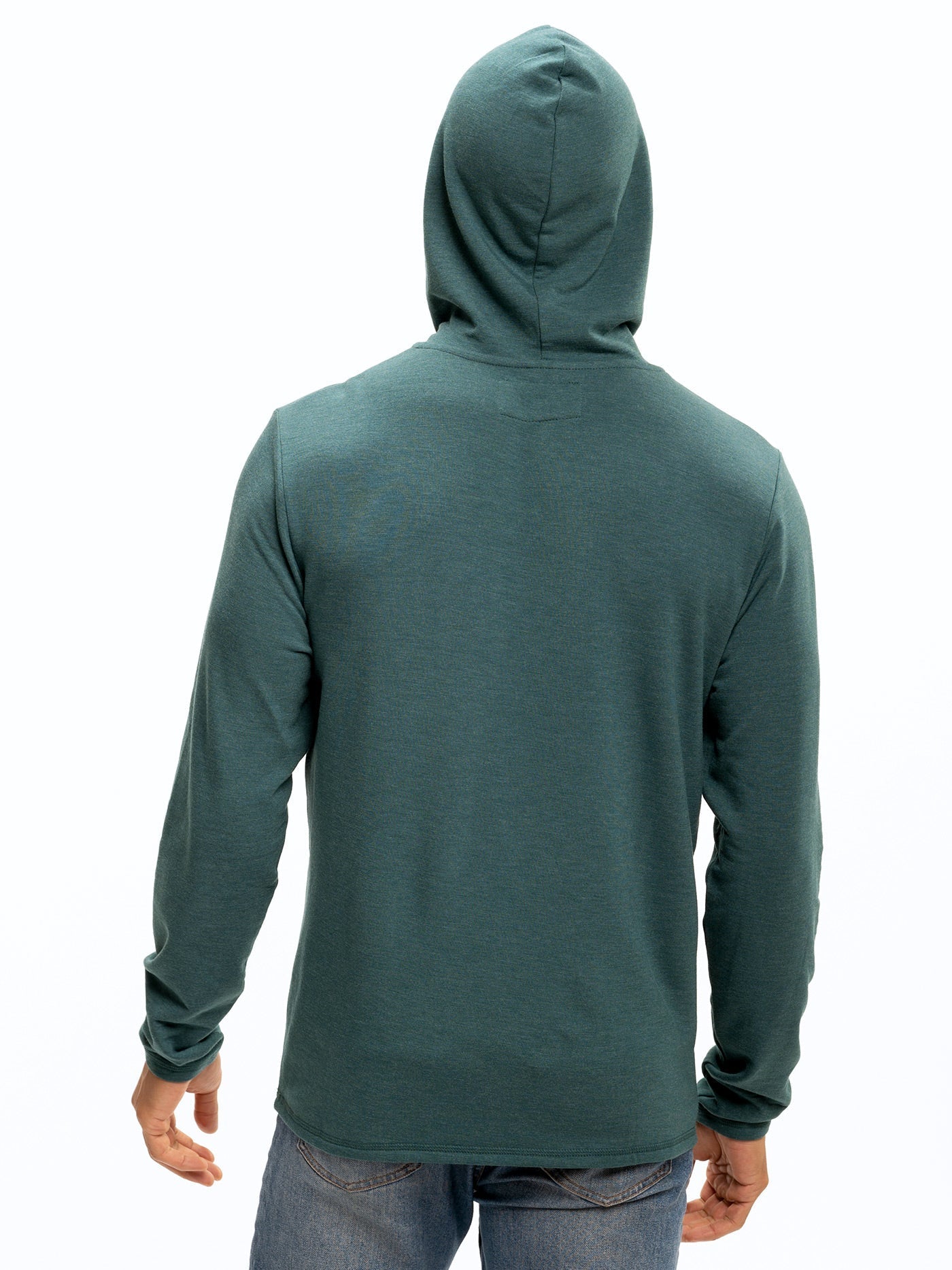 Men's Core Feather Fleece Hoodie in Teal and Forest Green